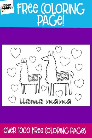 FREE LLAMA MAMA COLORING PAGE! CLICK HERE TO DOWNLOAD AND PRINT THE PAGE!