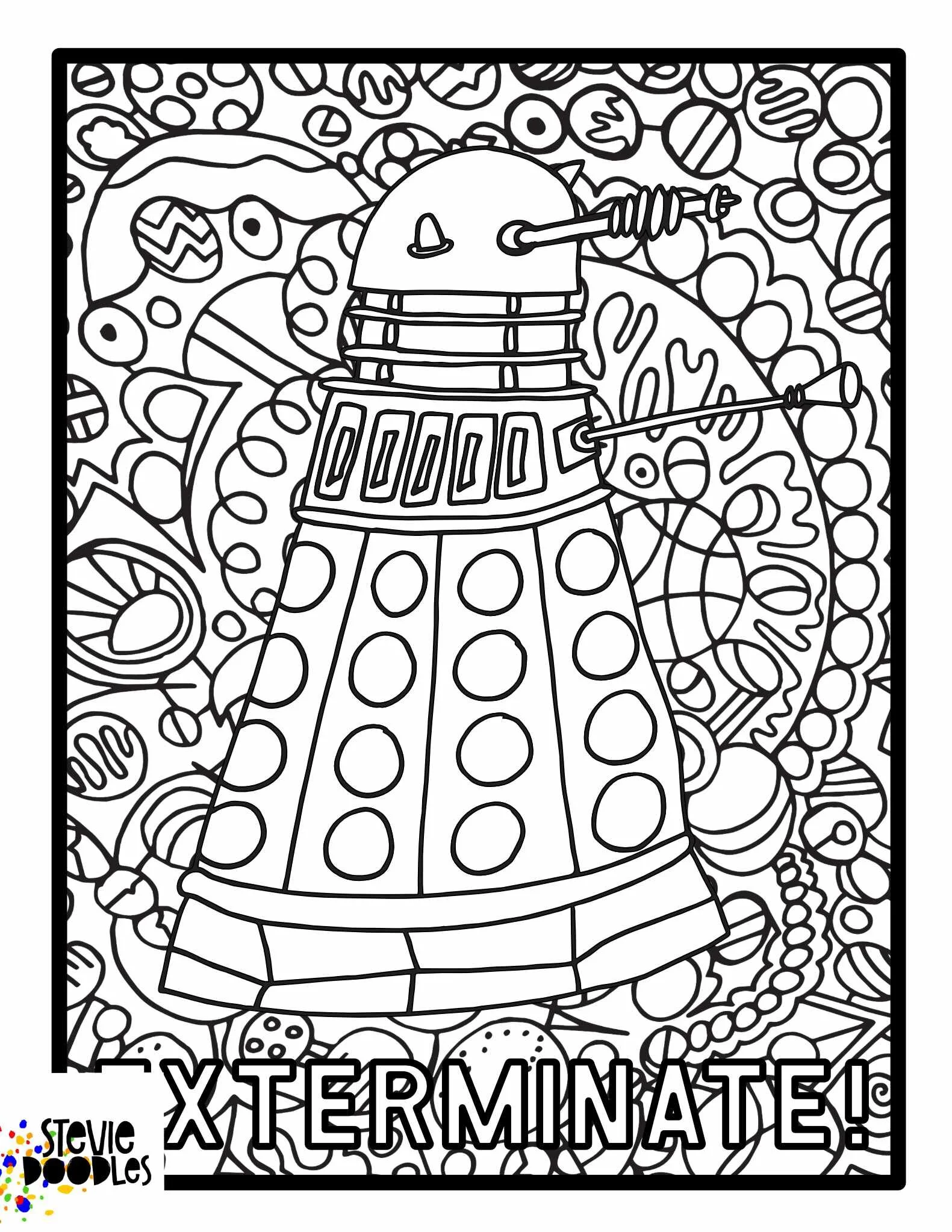 DALEK - EXTERMINATE! Free Dr. Who-Inspired Coloring Pages — Stevie