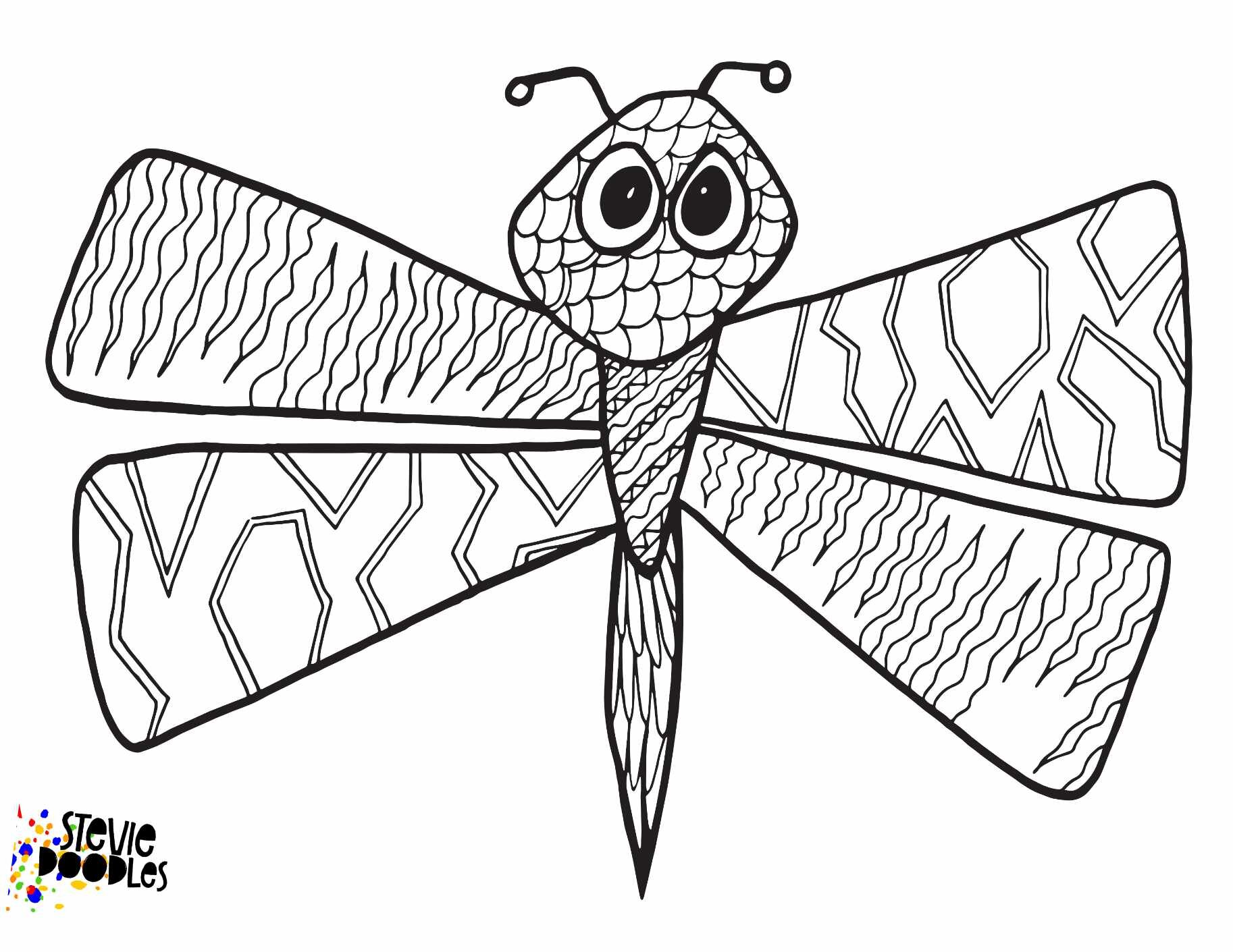 Free Dragonfly Printable Coloring Page — Stevie Doodles