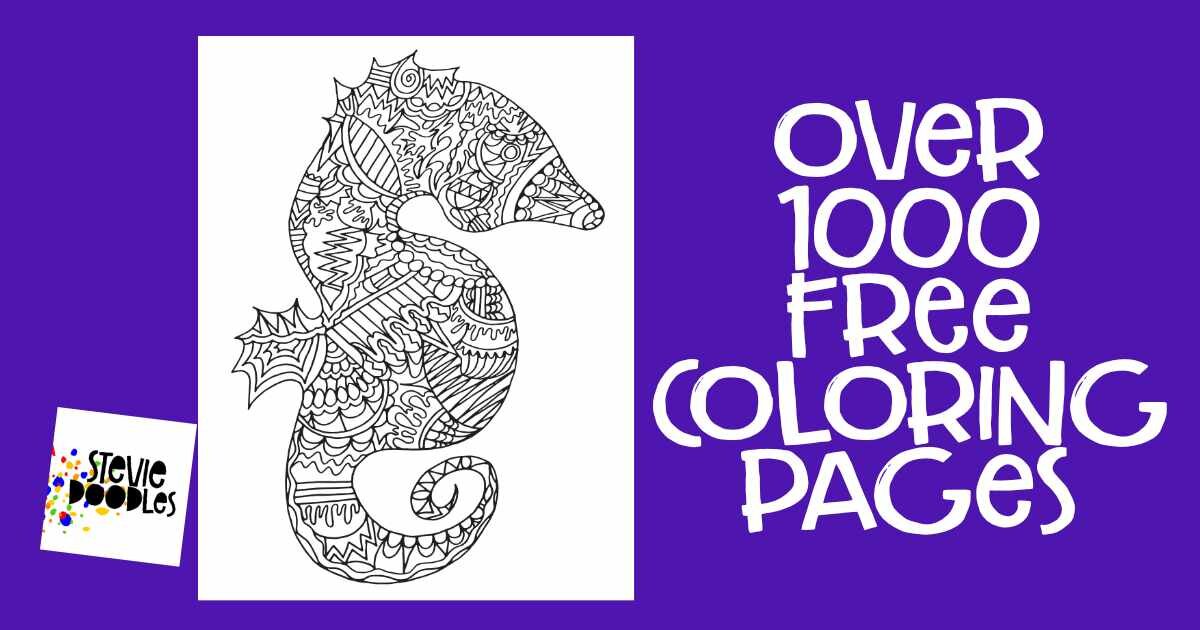 Free Seahorse Coloring Page - Scroll Down To Download