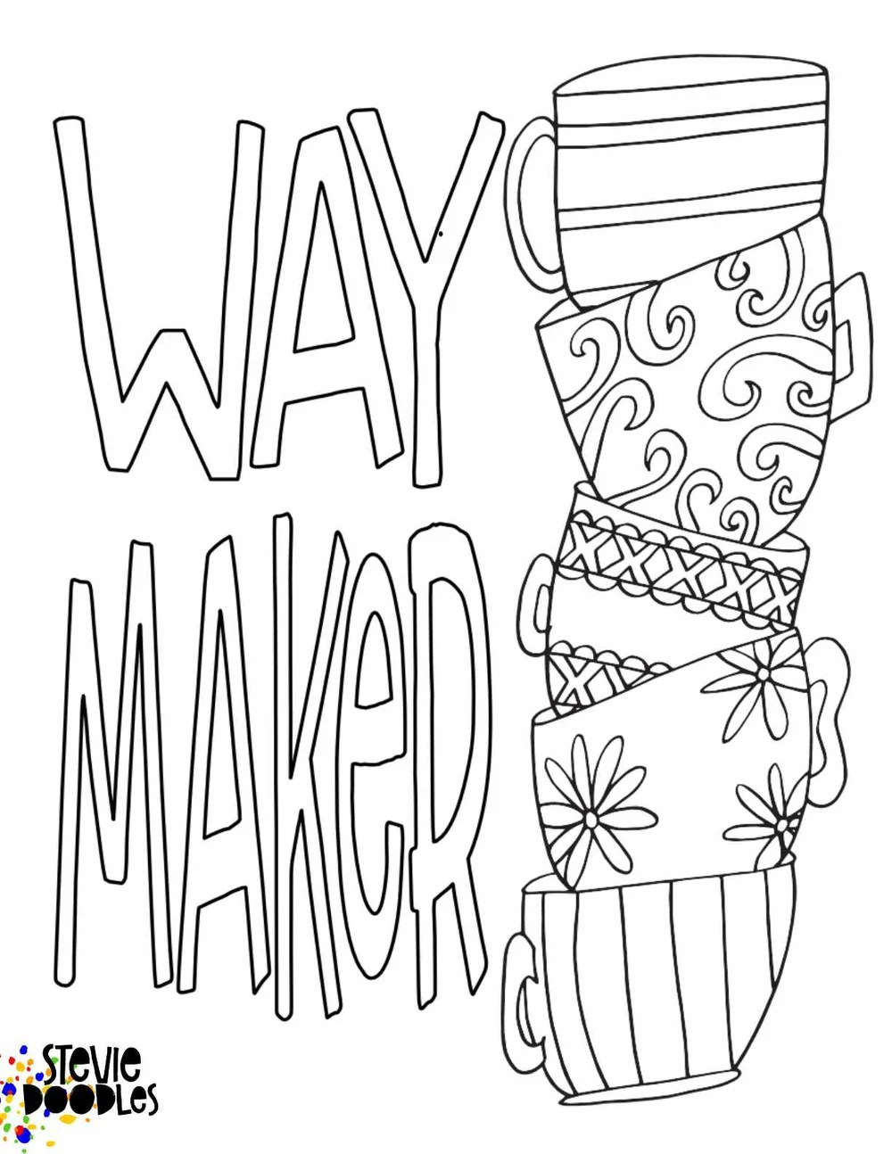 3 Free Coloring Pages Way Maker Miracle Worker Promise Keeper Stevie Doodles Free Printable Coloring Pages