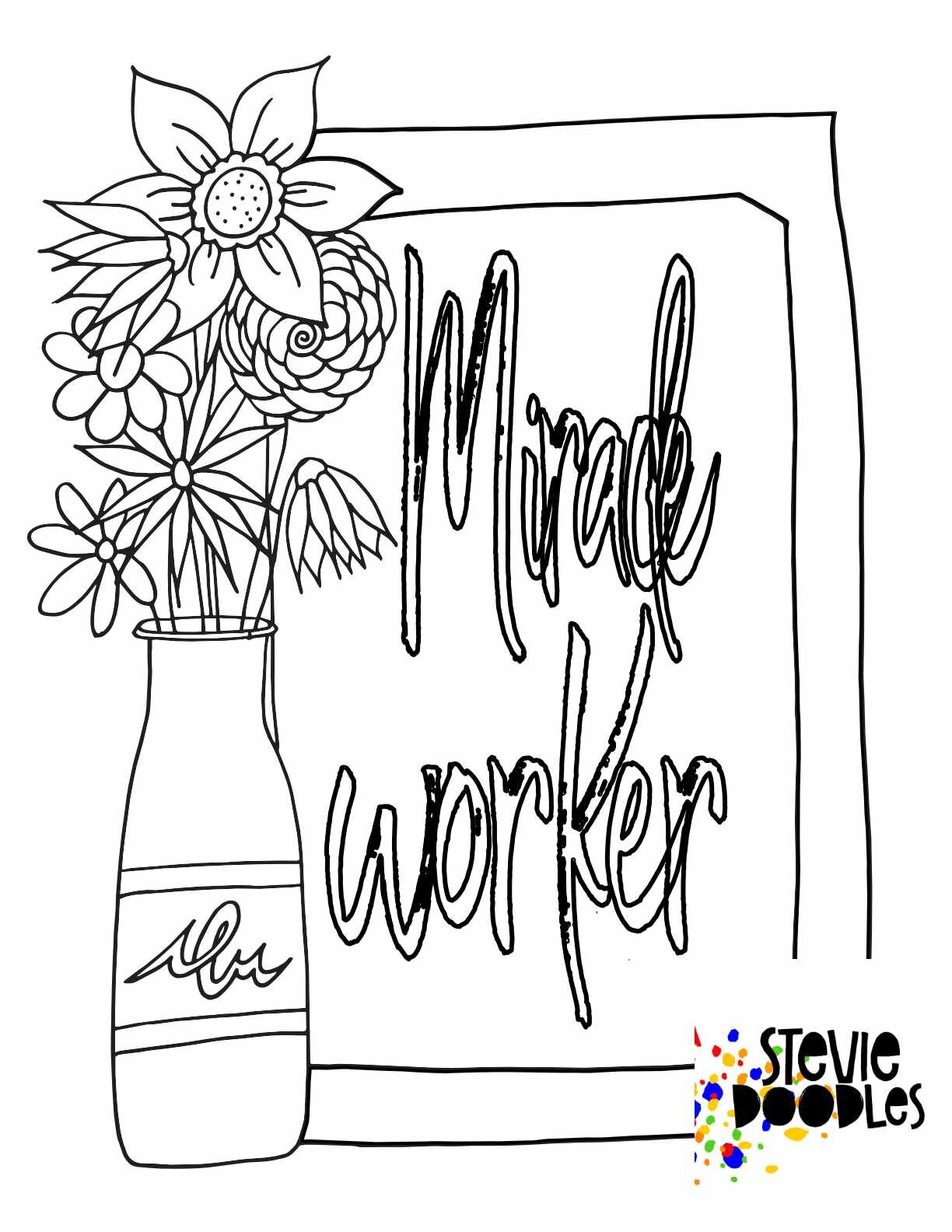 Miracle worker Vase free printable coloring page