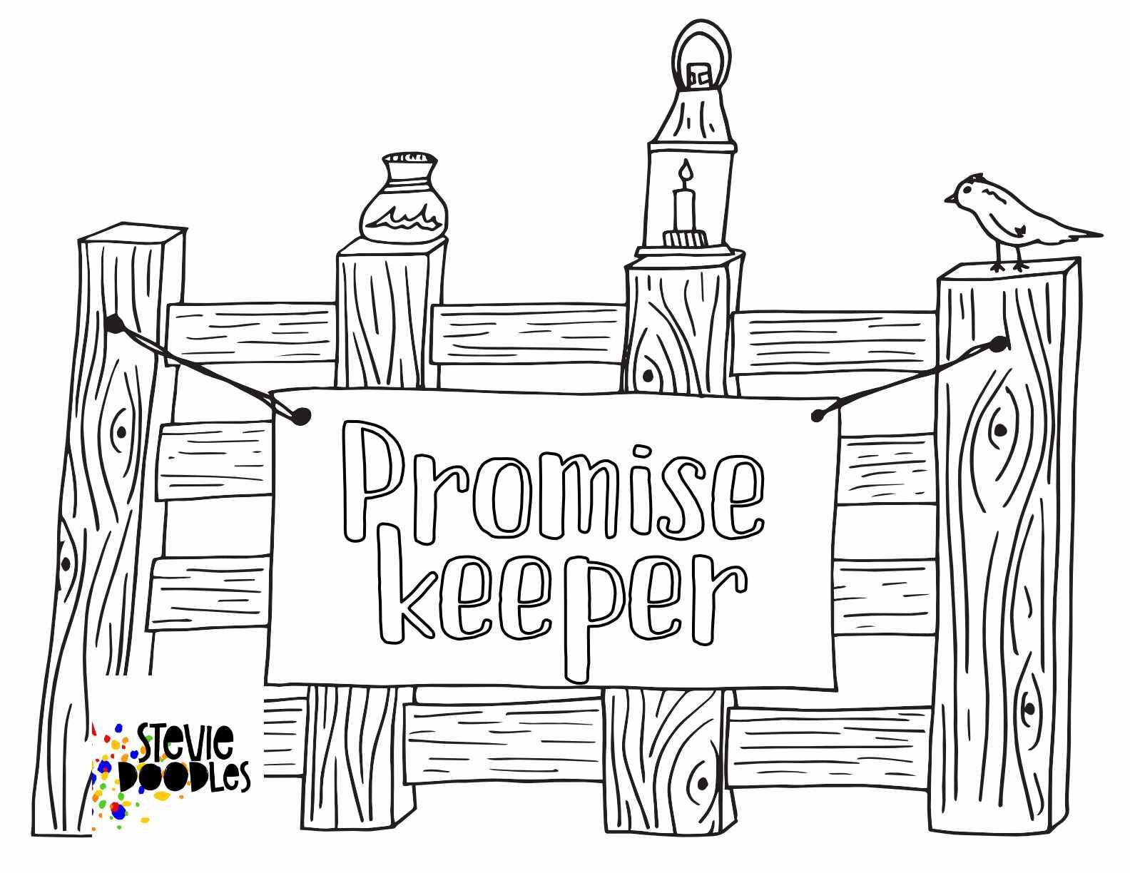 Promise keeper fence free printable coloring page