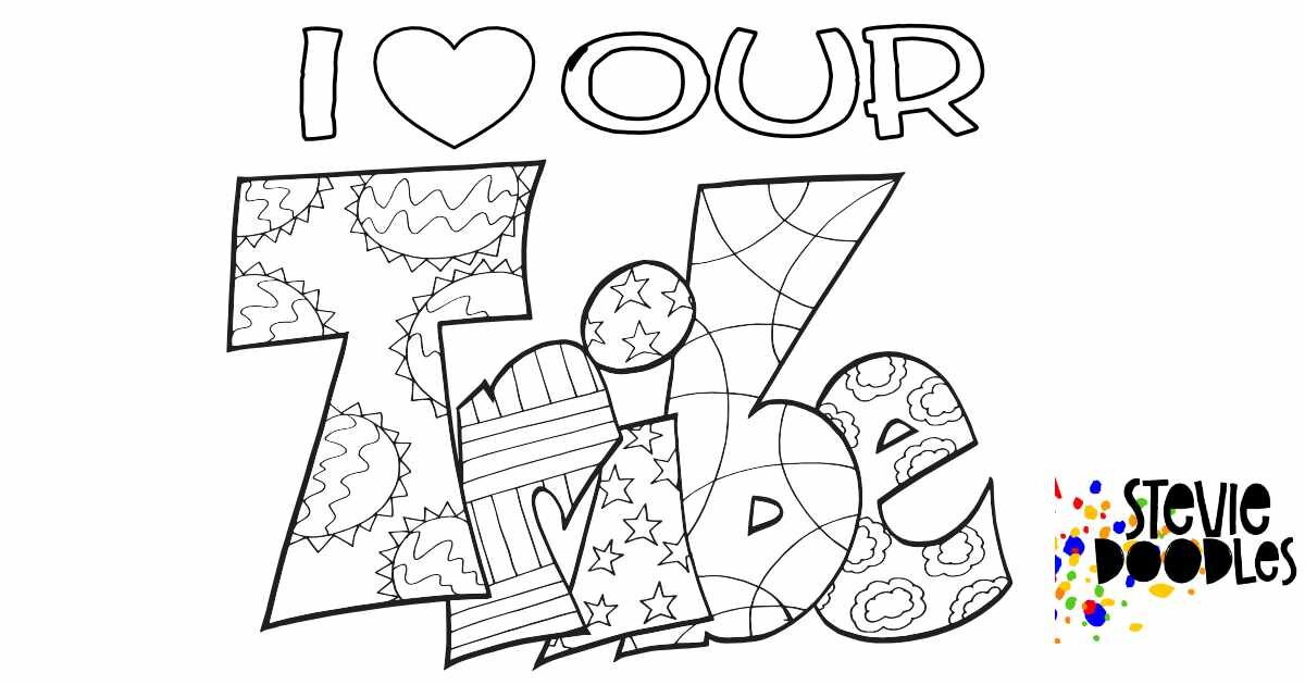 I love our tribe free printable coloring page