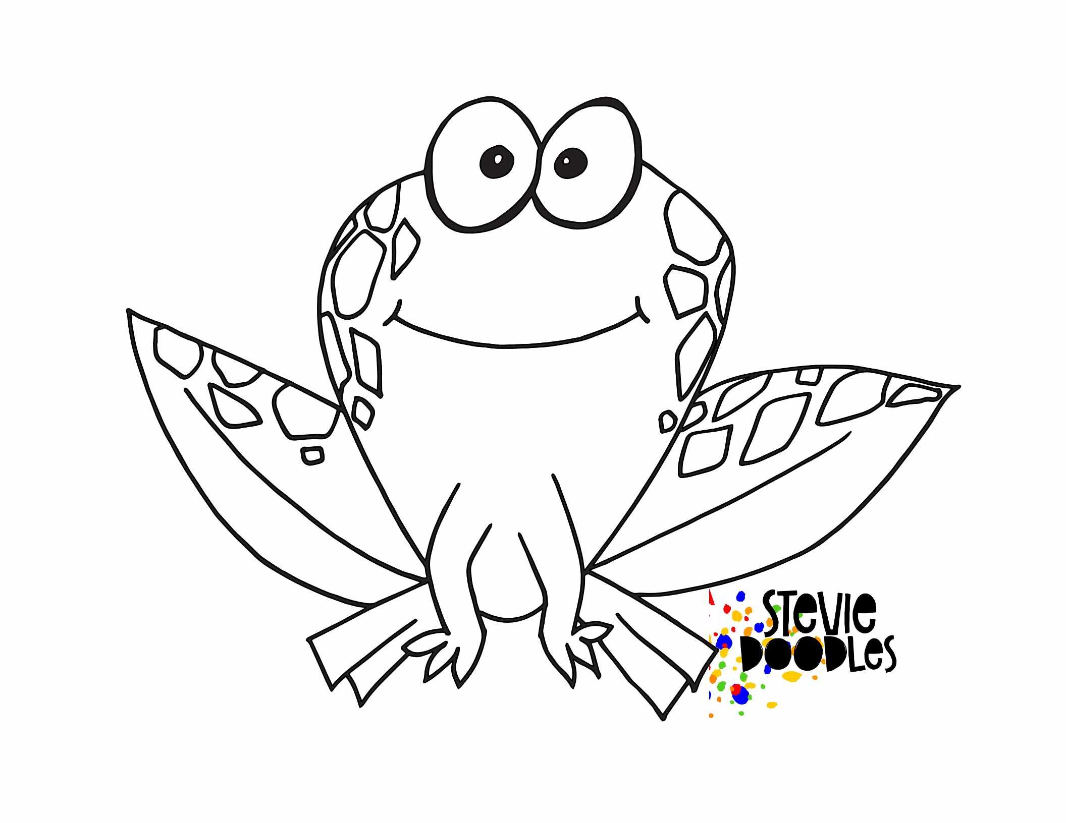 Frog free coloring page Stevie Doodles