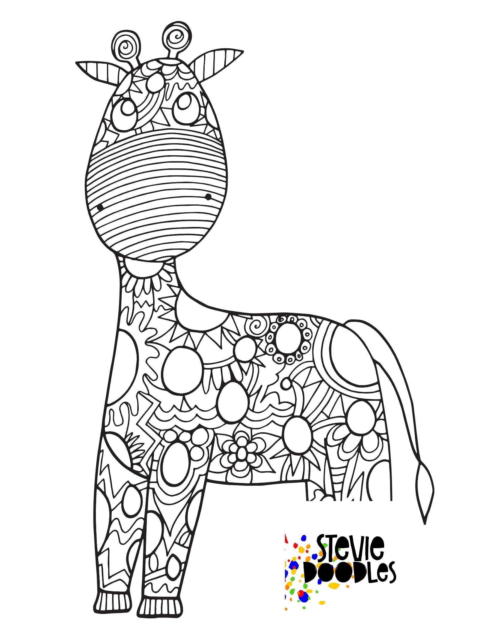 Giraffe free coloring page