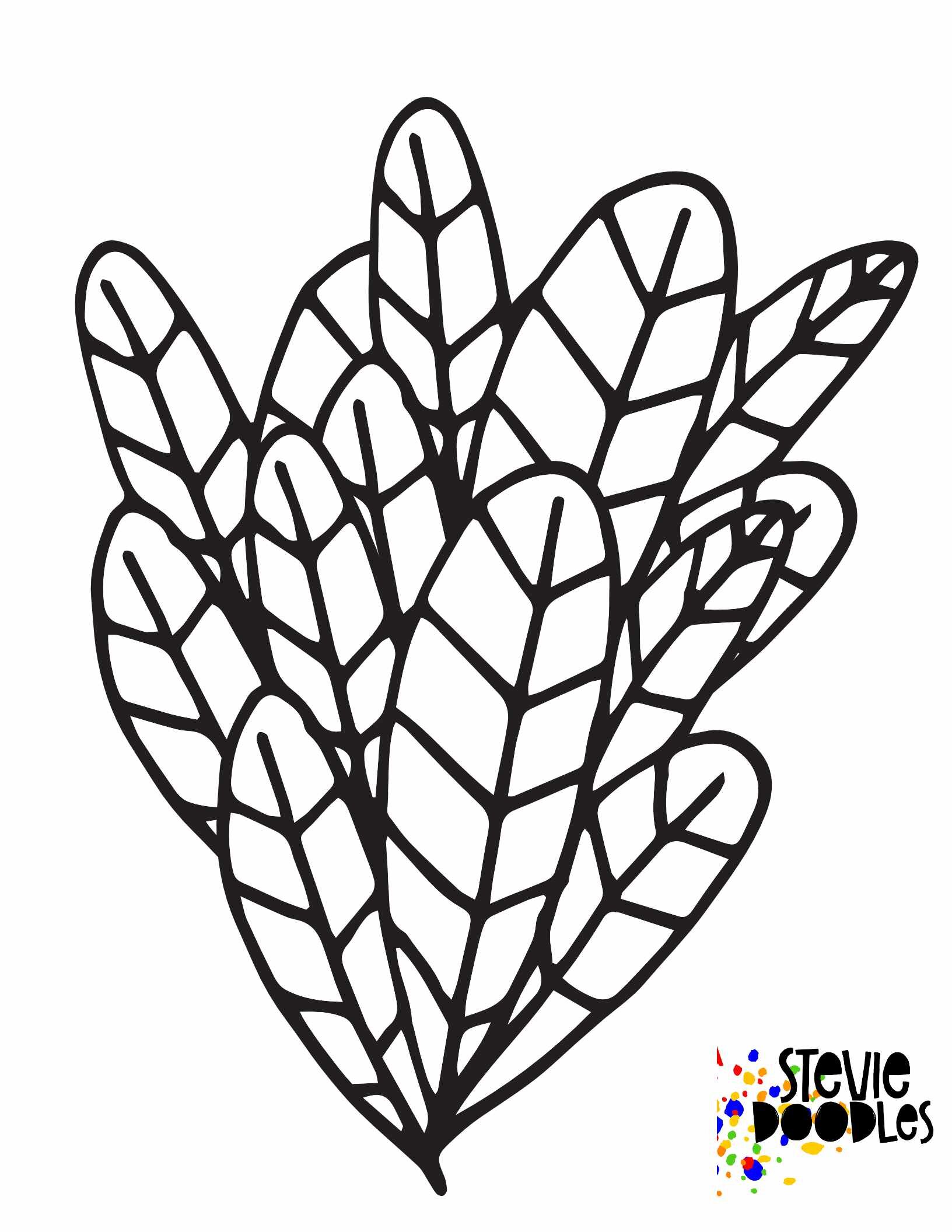 bush full of leaves coloring page