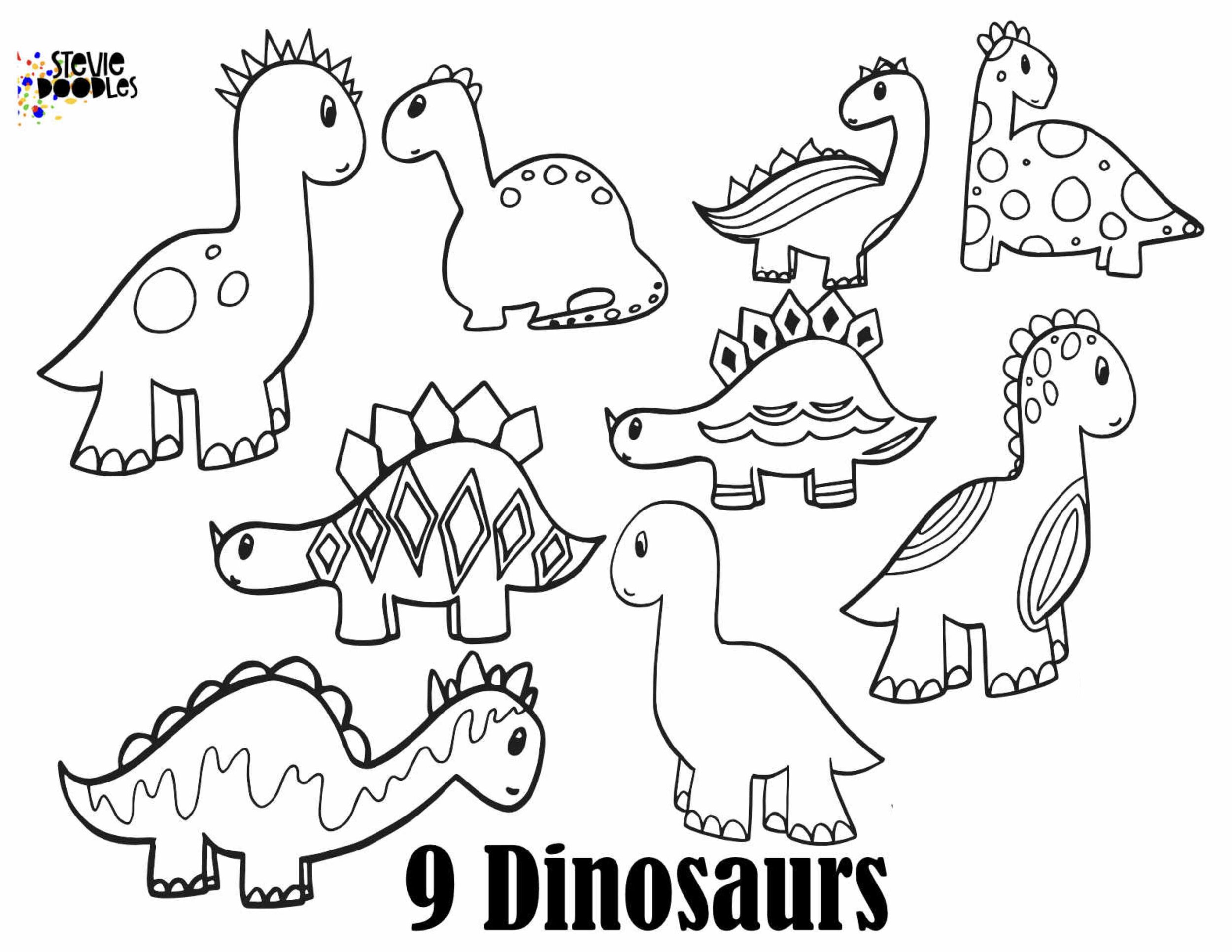 DINOSAUR NUMBERS - Free Numbers 1 - 10 printable dinosaur coloring