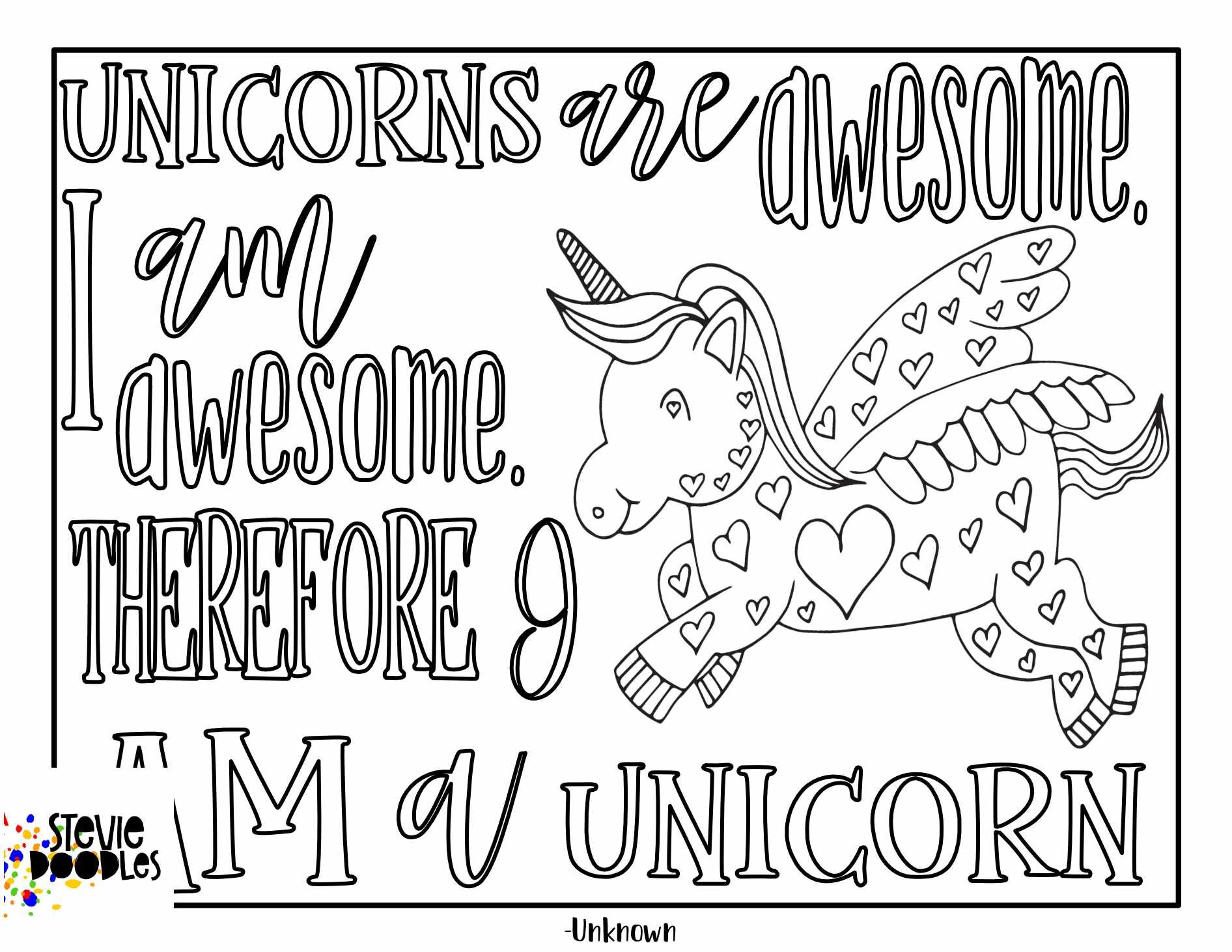 Unicorns Are Awesome Free Printable — Stevie Doodles Free ...