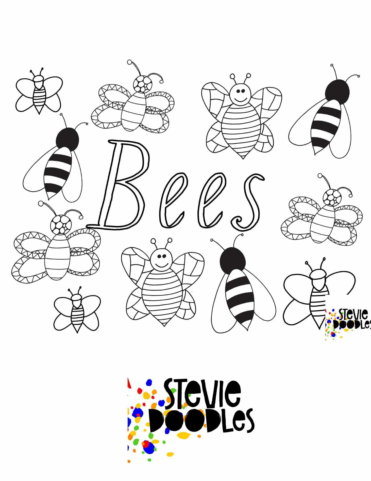 Bunch of bees free printable be coloring page