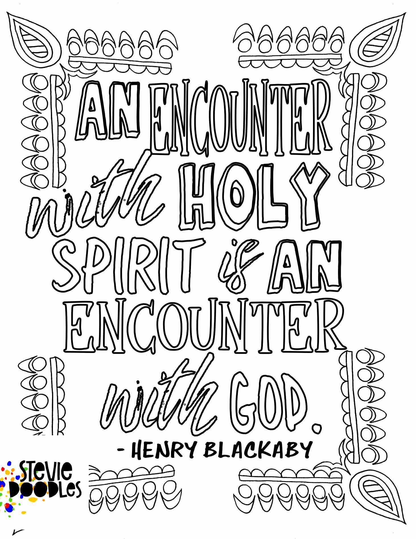 An Encounter With The Holy Spirit Is An Encounter With God Free Printable Christian Coloring Page - Inspired By Experiencing God