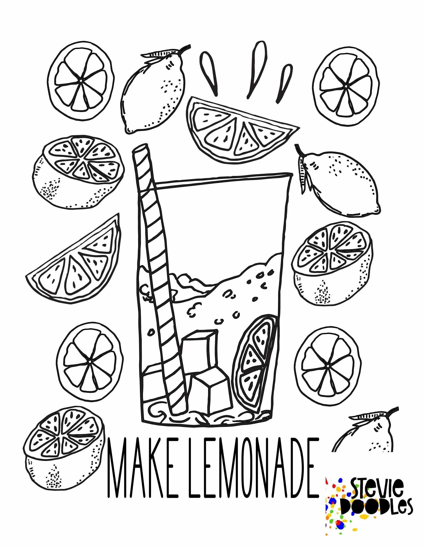 Lots of Lemons - Free "Make Lemonade" Coloring — Stevie Doodles Free ...