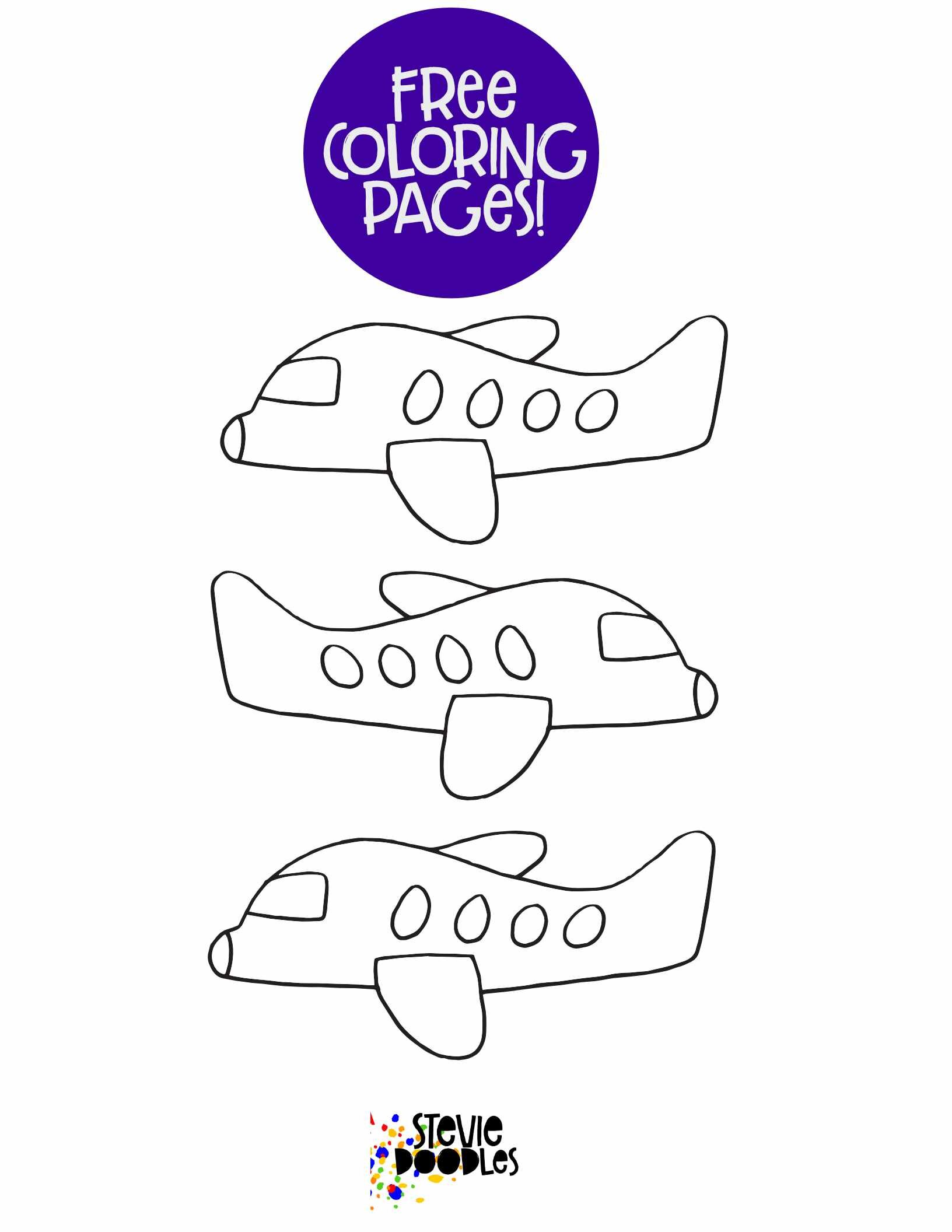 Free Printable Kids Coloring Page! 3 Passenger Planes