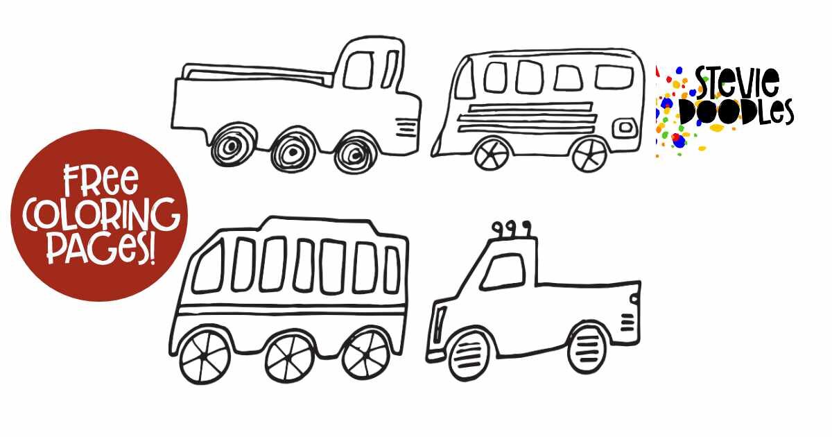 4 cars 2 free printable coloring page