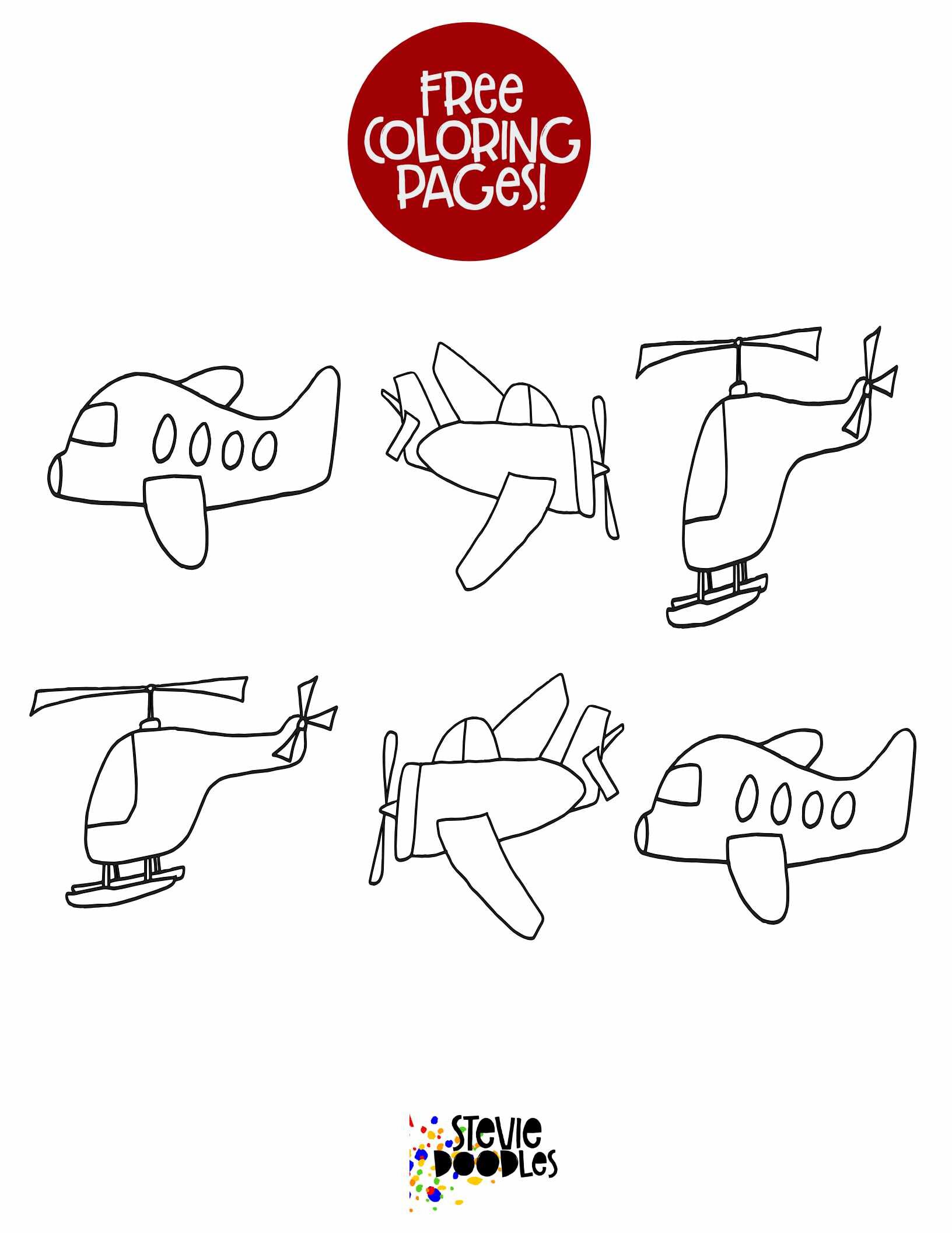 Free Printable Kids Coloring Page! 6 Little Planes