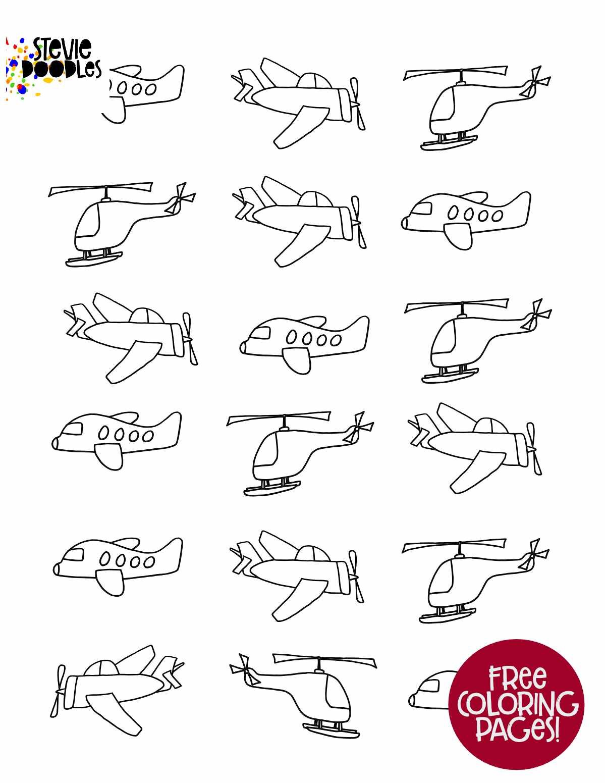 Free printable planes coloring page for little hands