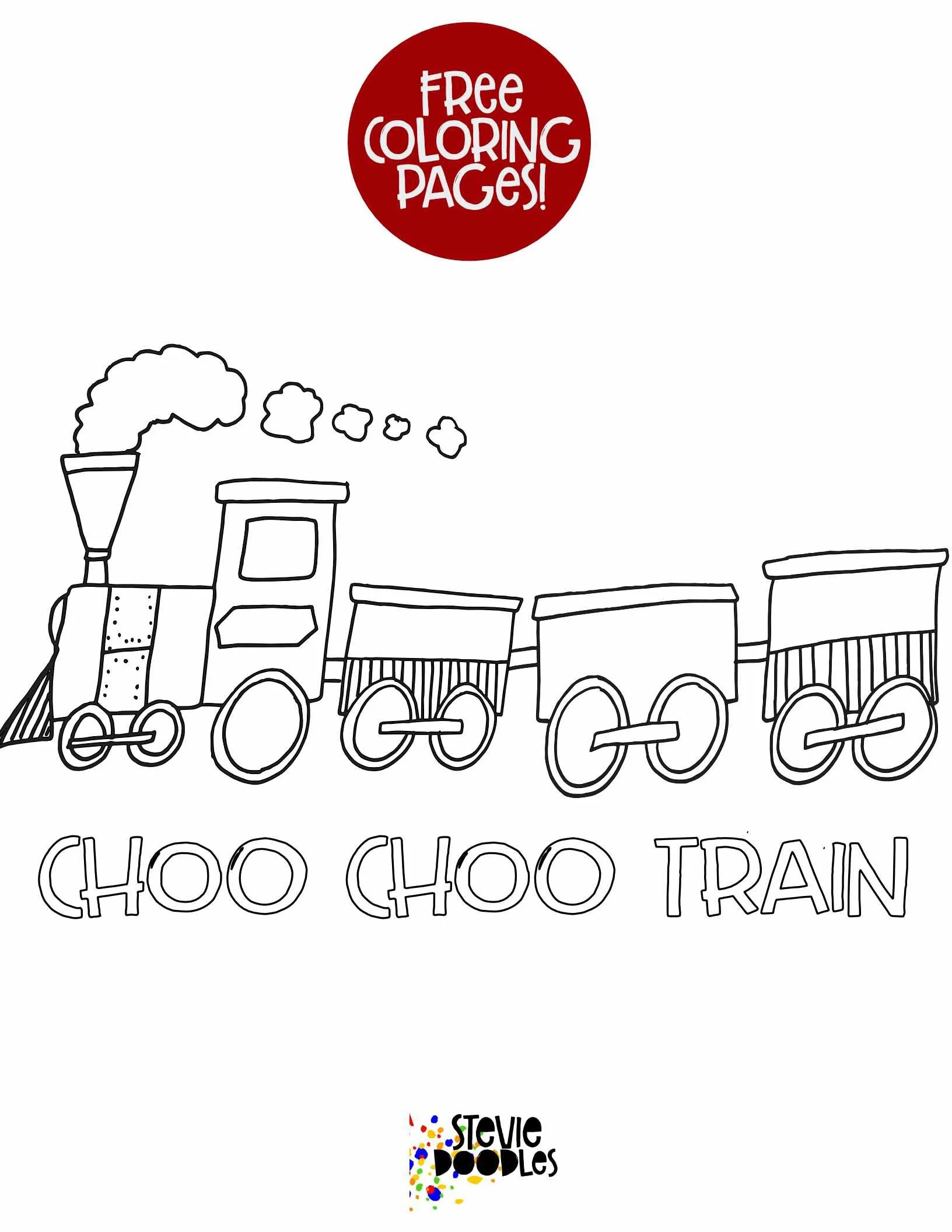 Choo Choo Train - A Free Page — Stevie Doodles Free Printable Coloring ...