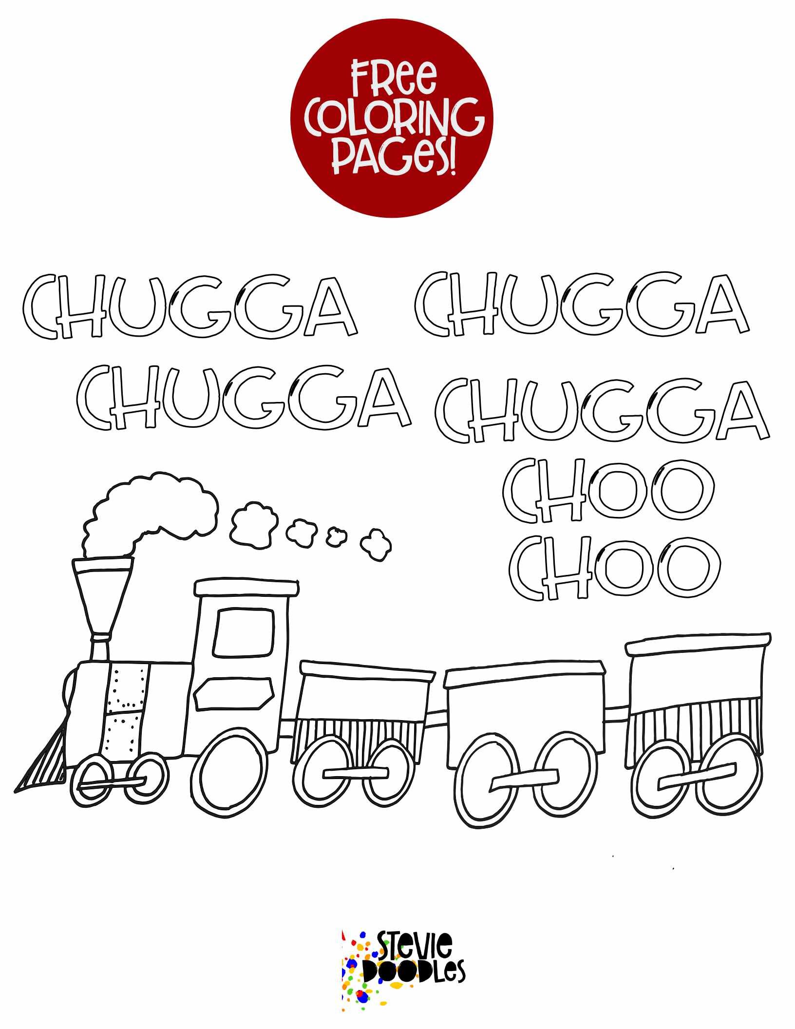 Free Printable Kids Coloring Page! Choo Choo Train!