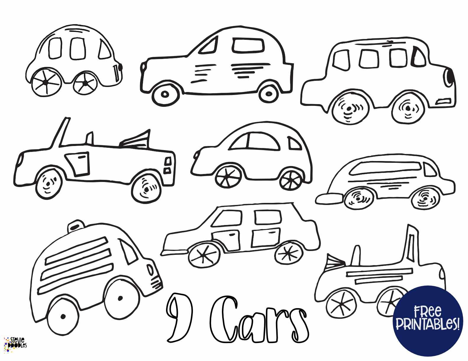 10 free vehicle coloring pages - cars, trucks, boats, helicopters, plans, buses! Numbers 1-10 for preschool/kindergarten