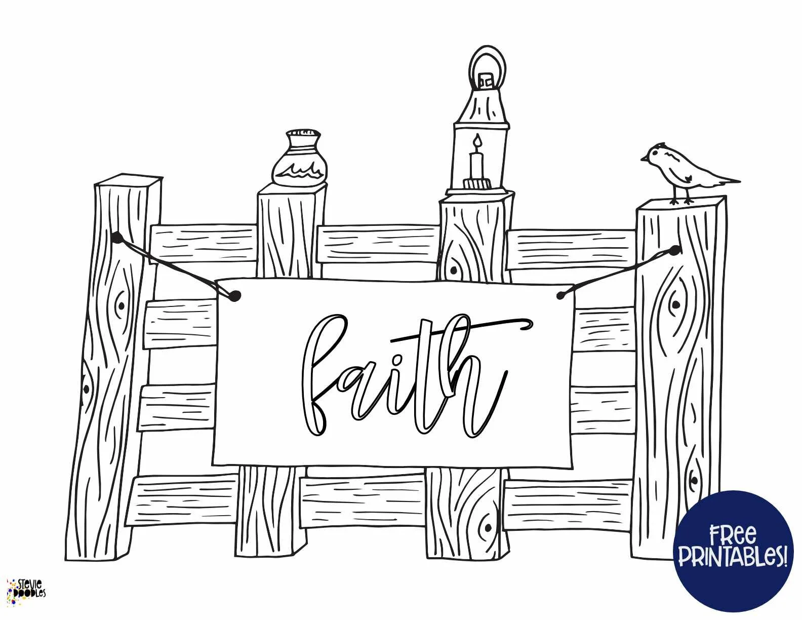 Faith Fence Free Coloring Page Stevie Doodles Free Printable Coloring Pages