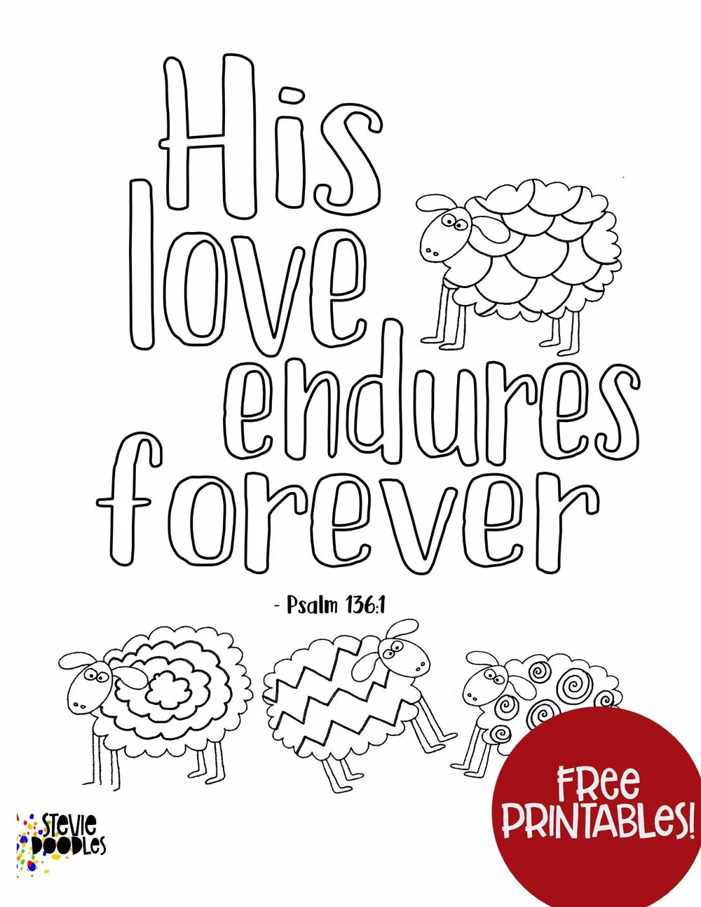 Psalm 136 1 His Love Endures Forever Coloring Page Stevie Doodles Free Printable Coloring Pages