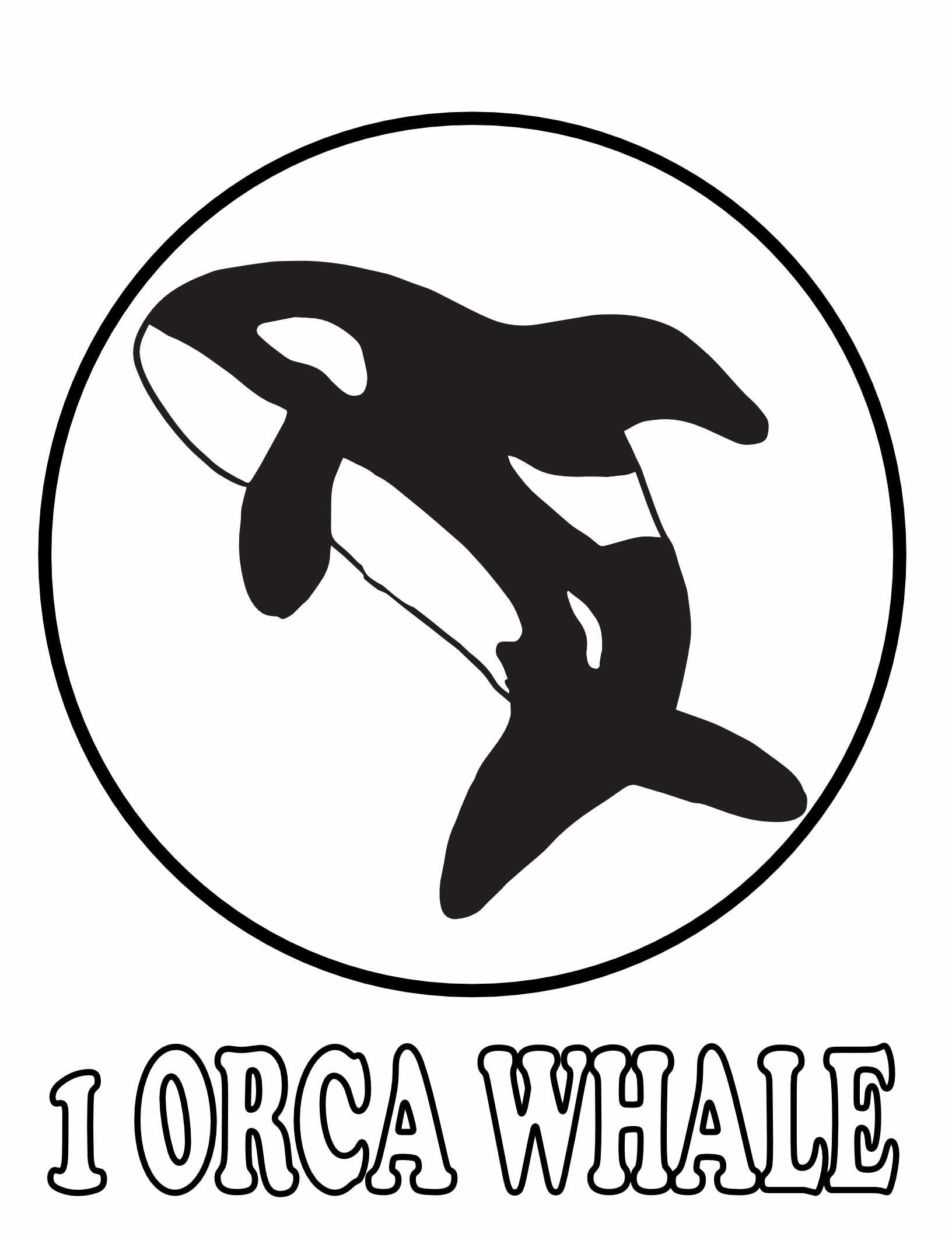 10 Free Animal Number  Pages - 1 orca whale