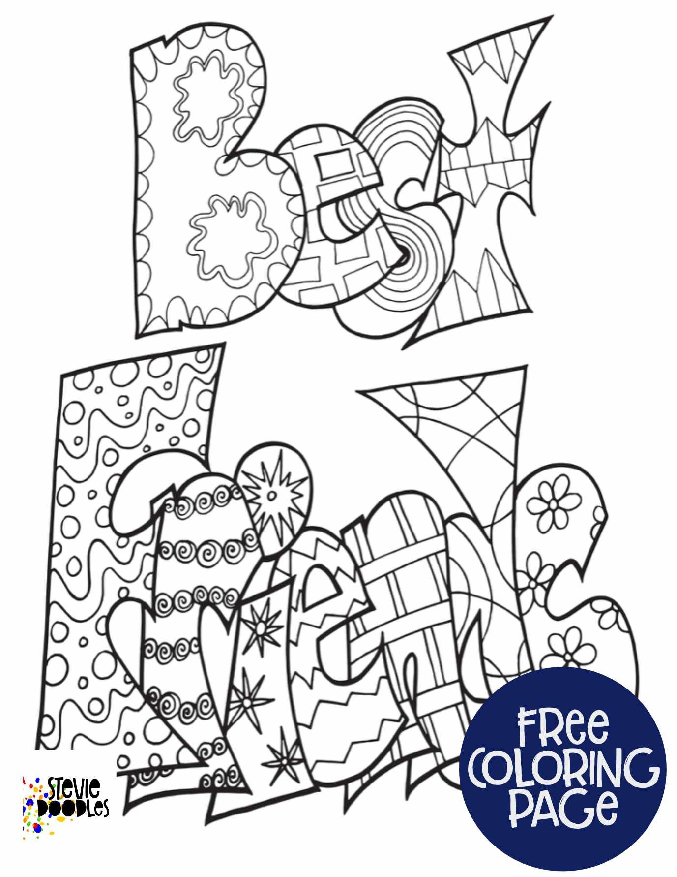 Best Friends Forever coloring image free to download or direct print