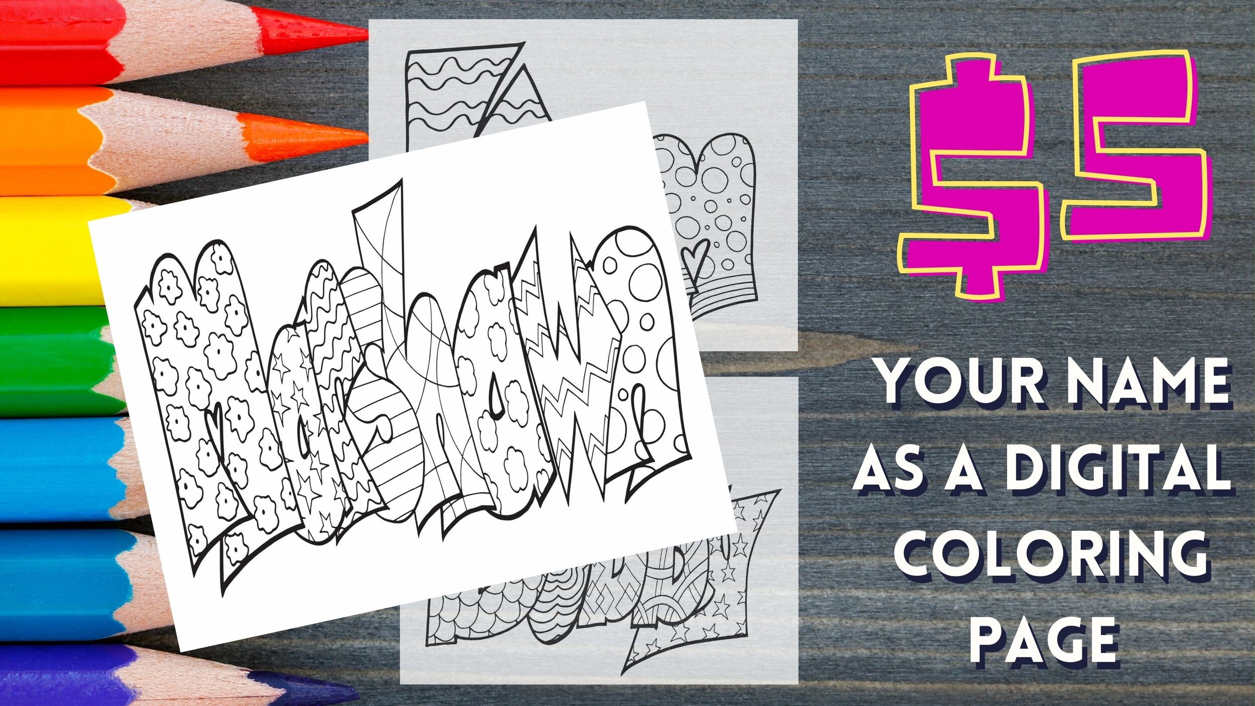 name custom coloring pages