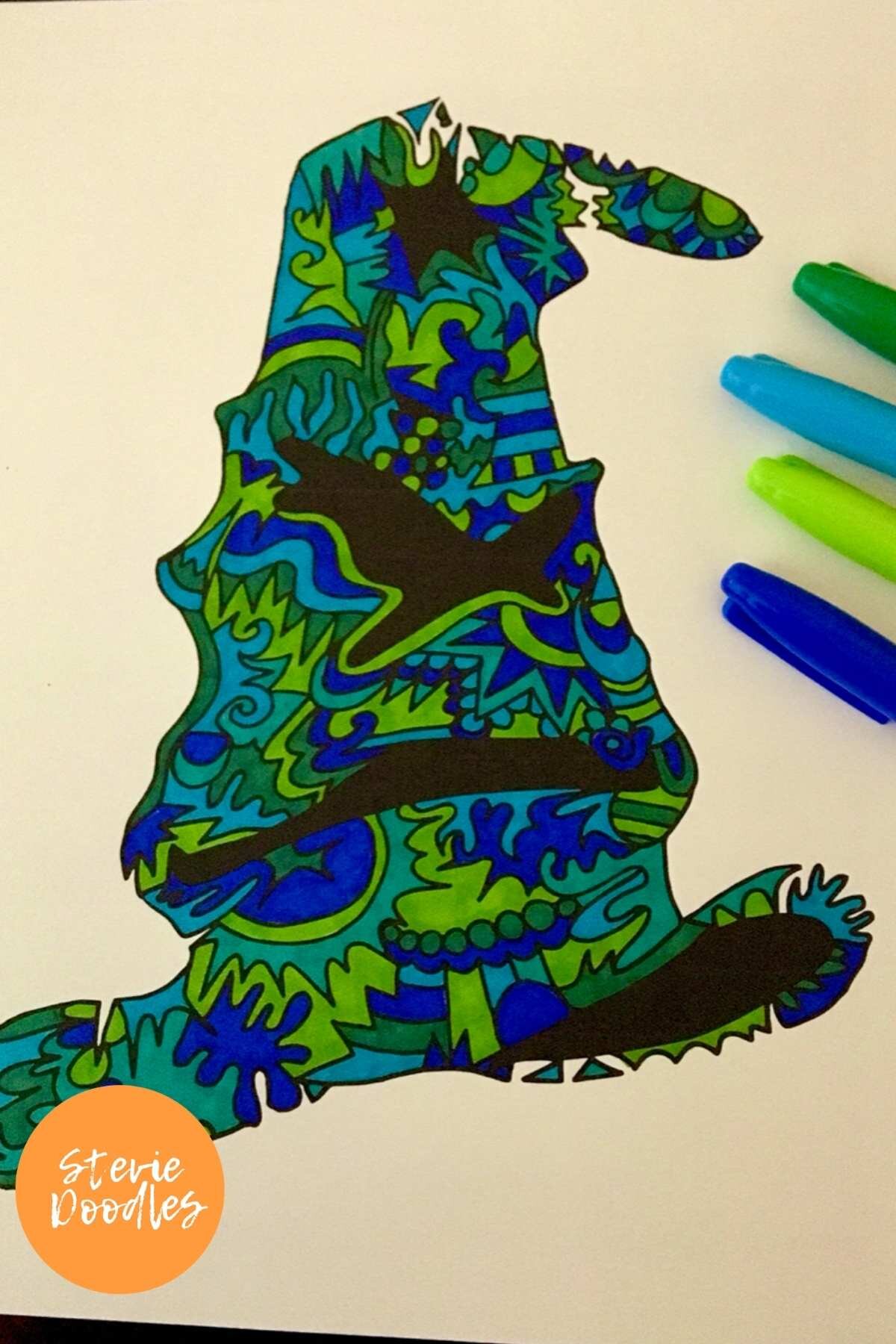 Free Sorting Hat Coloring Page — Stevie Doodles Free Printable Coloring