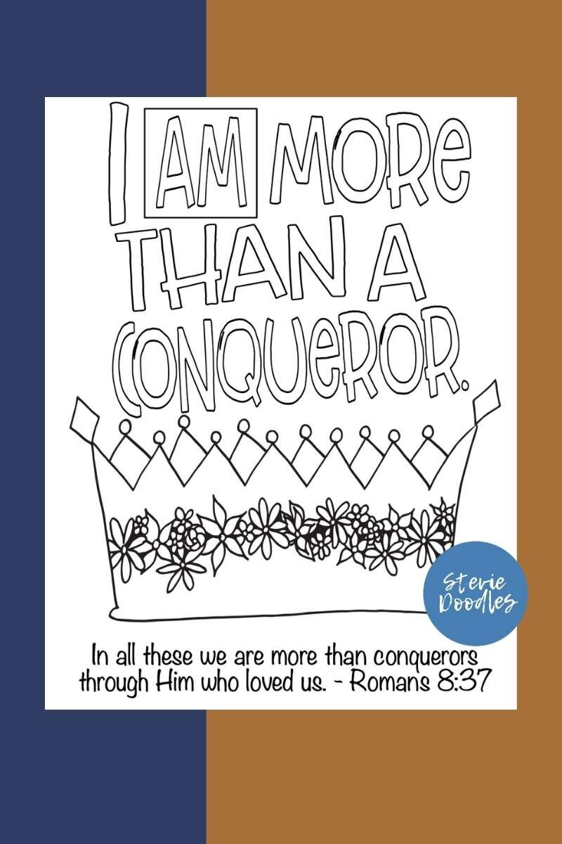 4 Free Christian Identity Pages To Print And Color - more than a conqueror