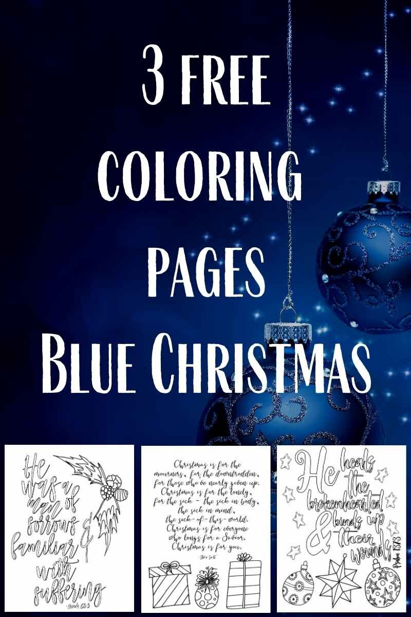 Blue Christmas - 3 Free Printable Blue Christmas Coloring Pages