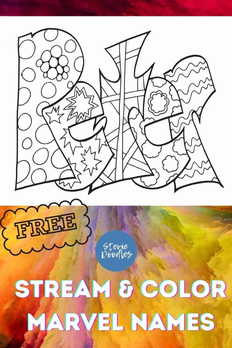 Marvel Names - Free Printable Coloring Pages