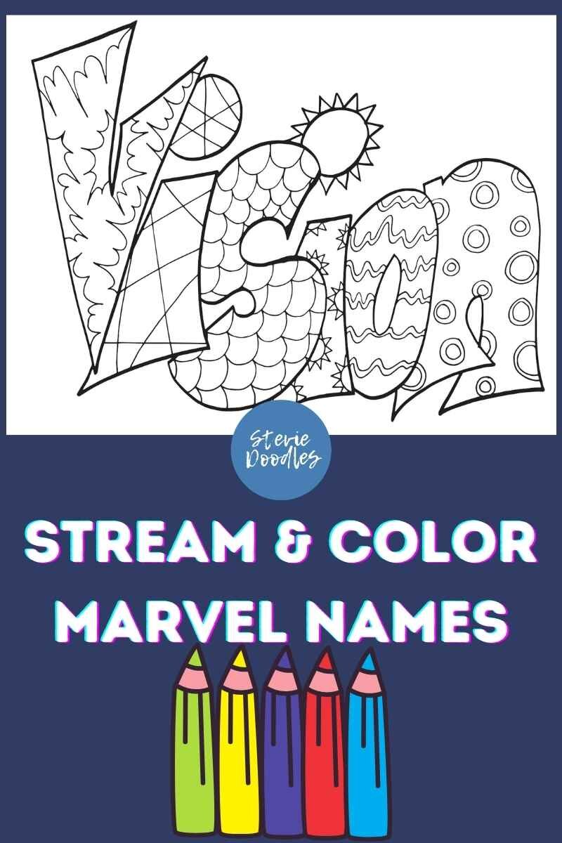 Marvel Names - Free Printable Coloring Pages