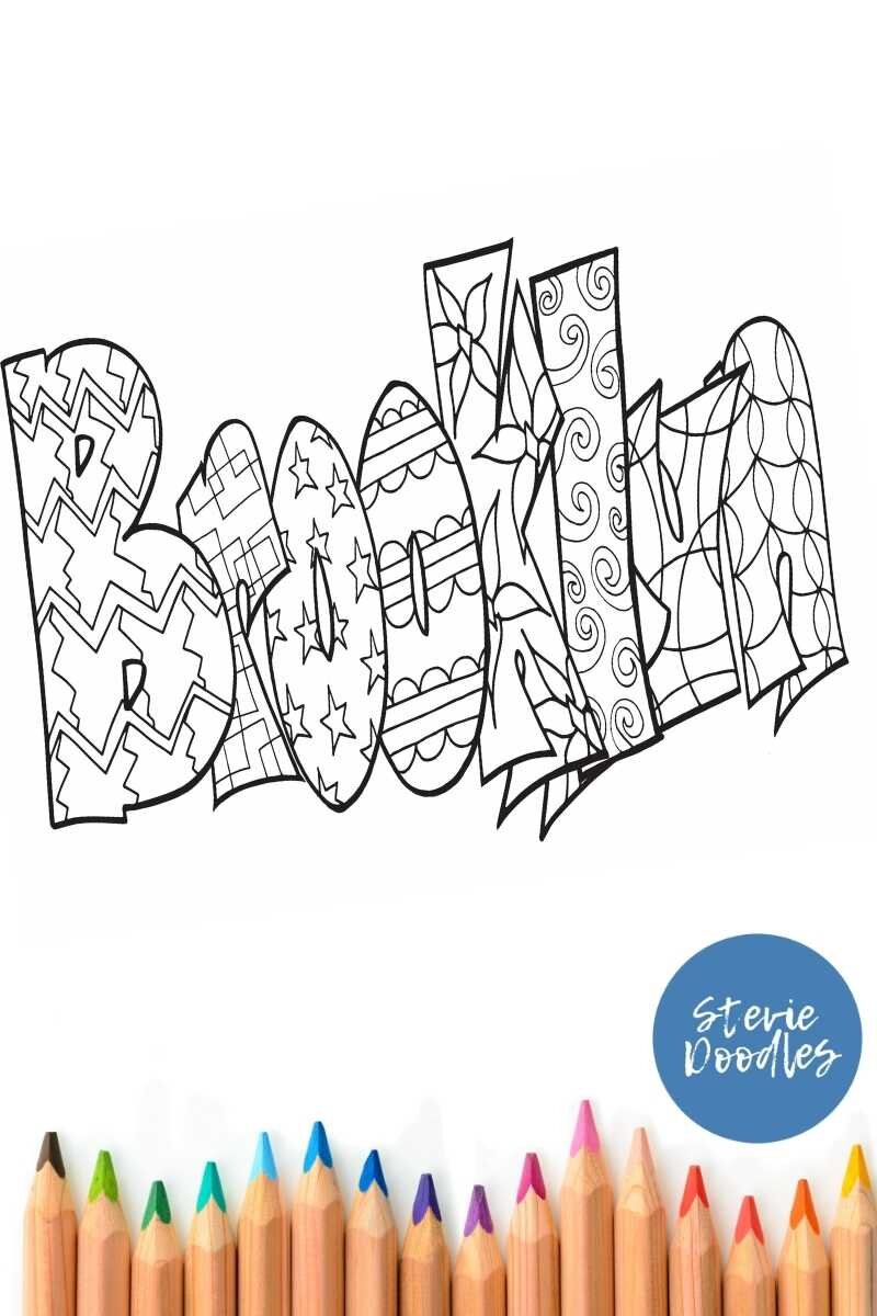 BROOKLYN- a coloring page from Stevie Doodles"