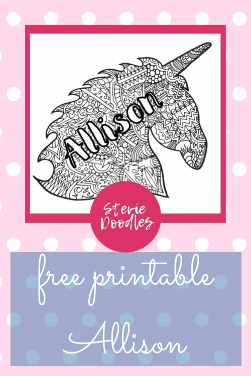 Allison Printable Free Allison Coloring Page — Stevie Doodles