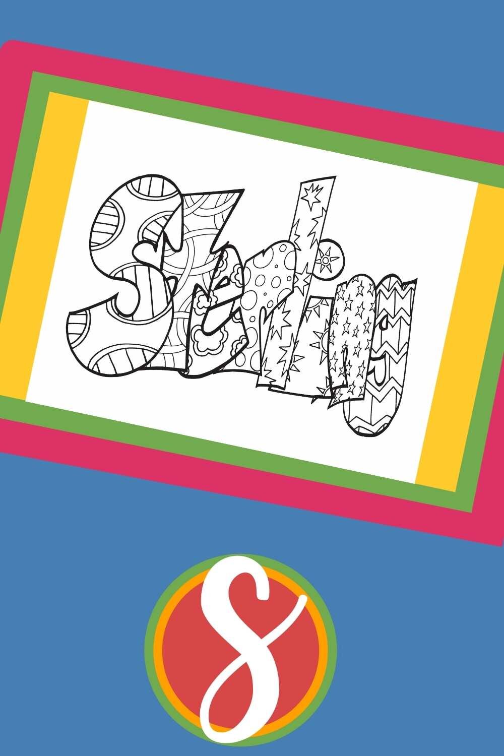 Free STERLING Coloring Page — Stevie Doodles Free Printable Coloring Pages