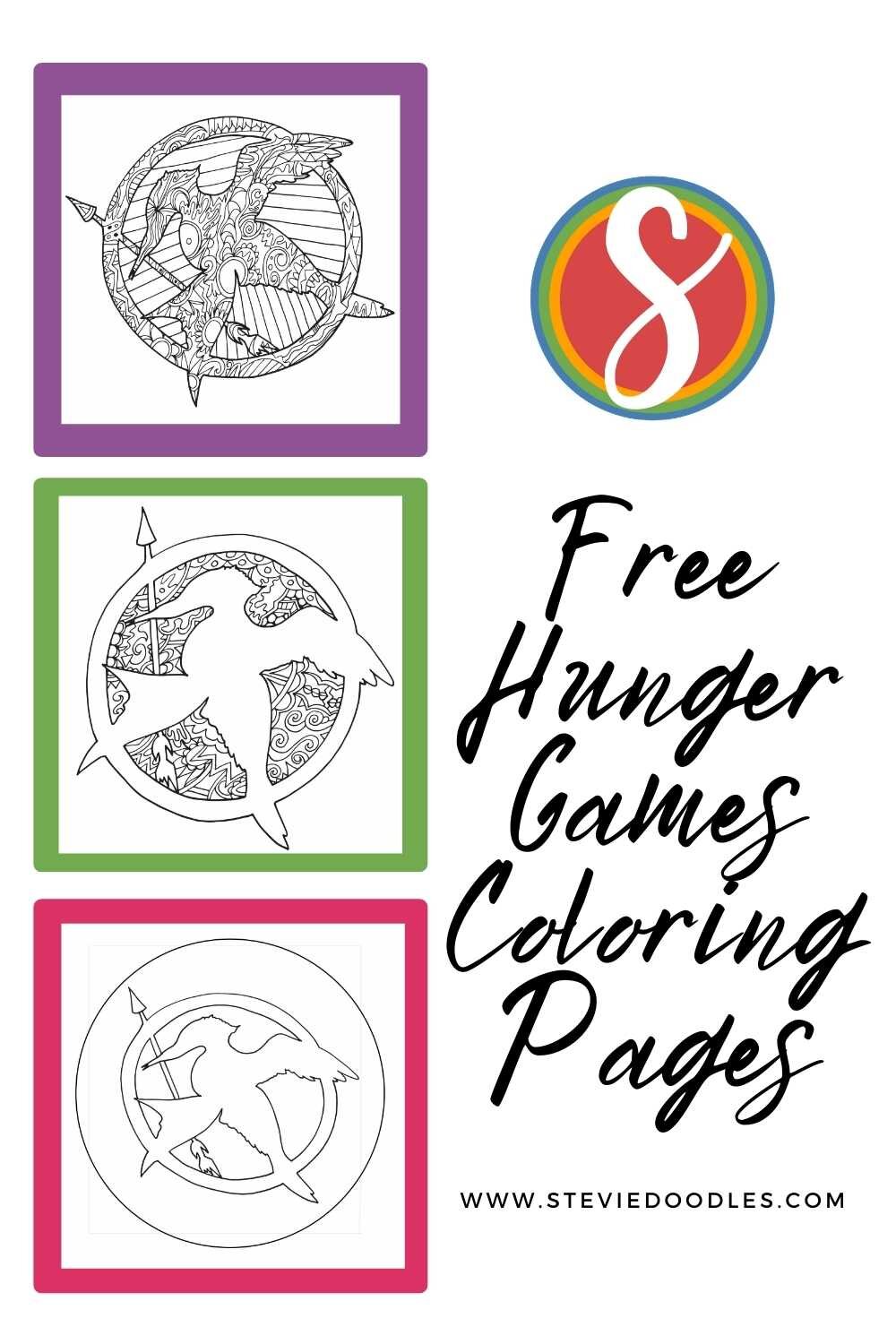collage of hunger games coloring pages