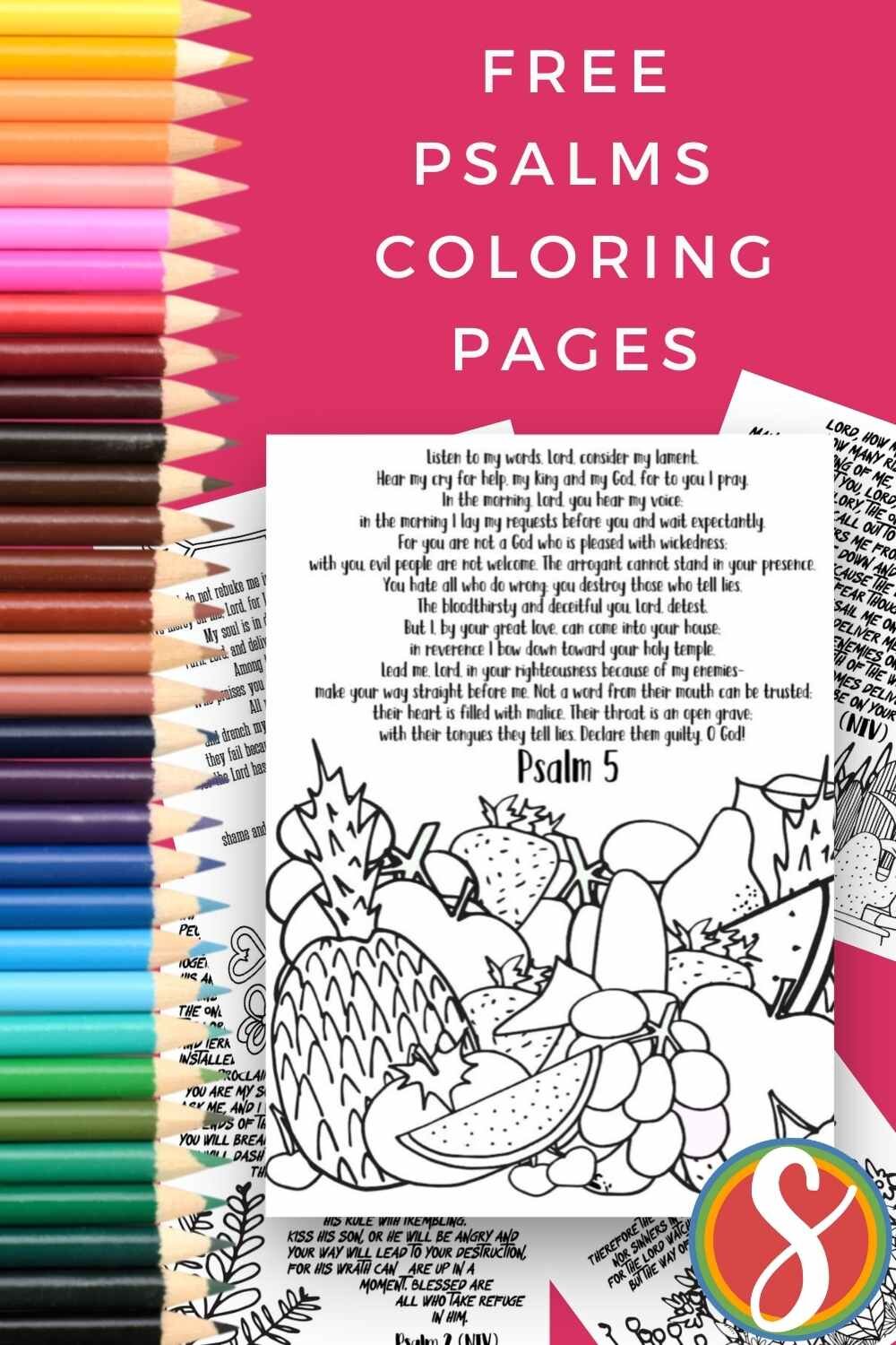 150 Free Psalms coloring pages from Stevie Doodles! It is so easy to print these 150 psalms pages