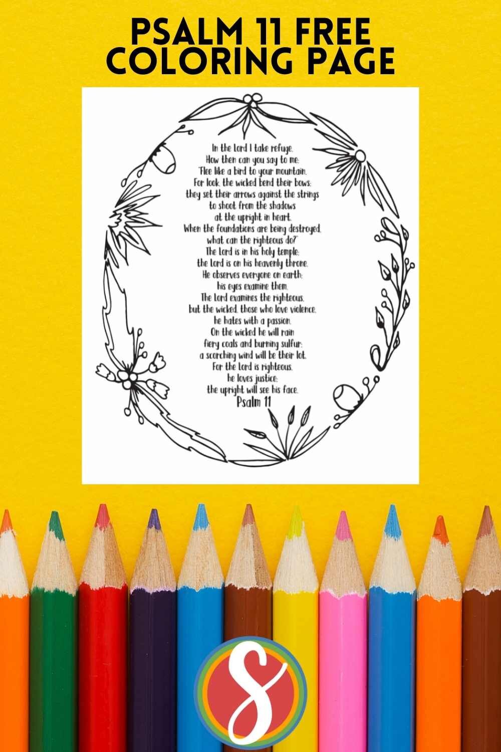 Free Printable Psalm 11 Coloring Page