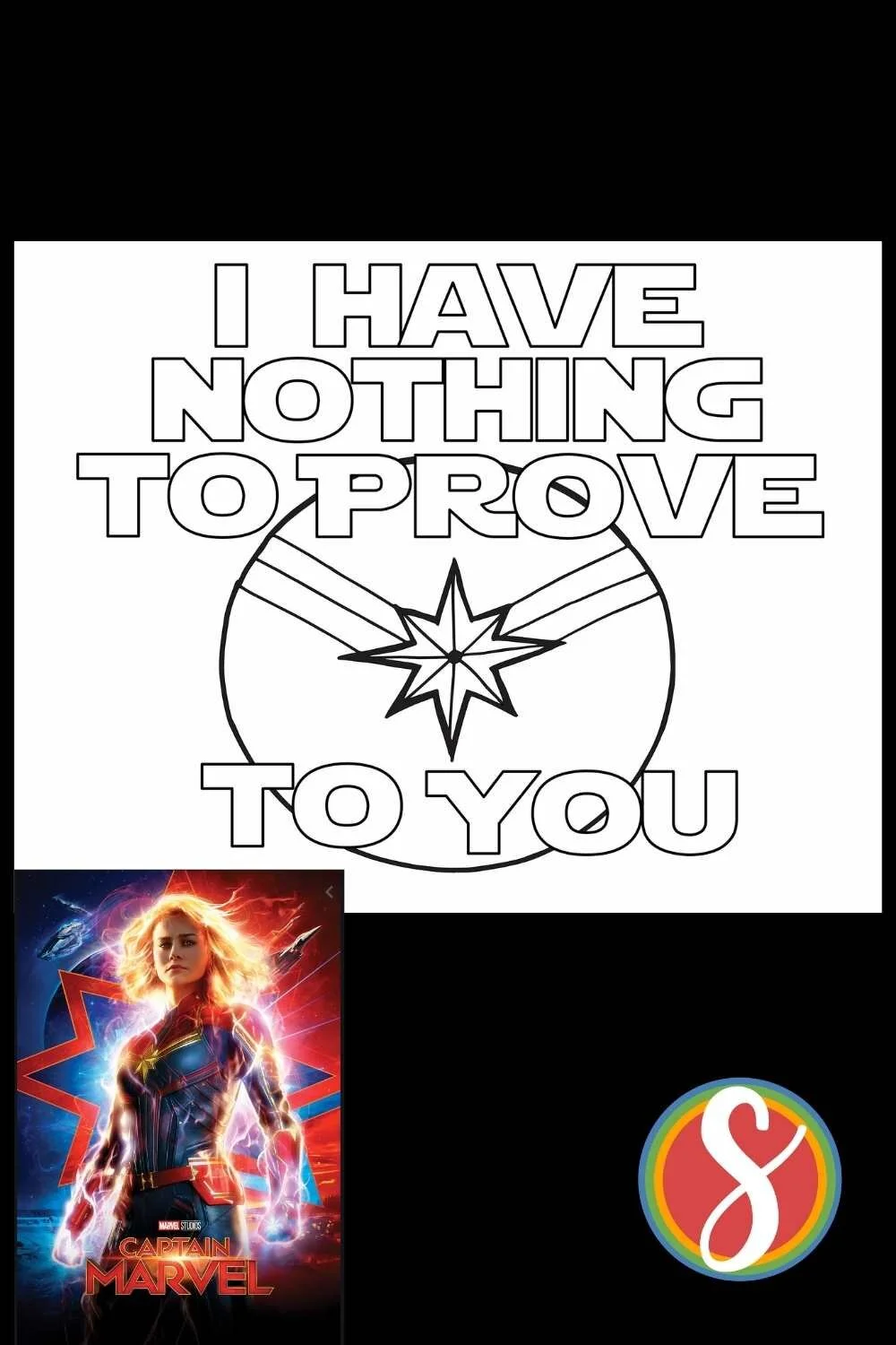 Free Captain Marvel Coloring Pages - Stream and Color — Stevie Doodles