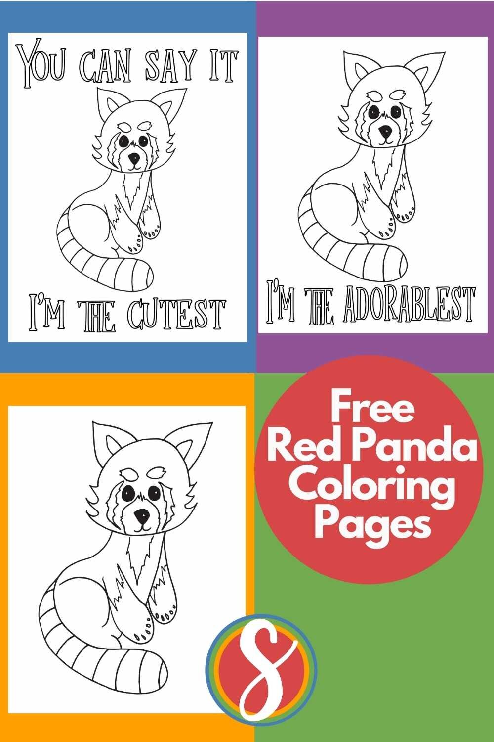 Free printable red panda coloring pages from Stevie Doodles - free red panda sheets to print and color today