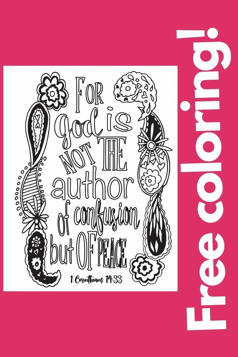 Free 1 Corinthians 14:33 Coloring Page — Stevie Doodles
