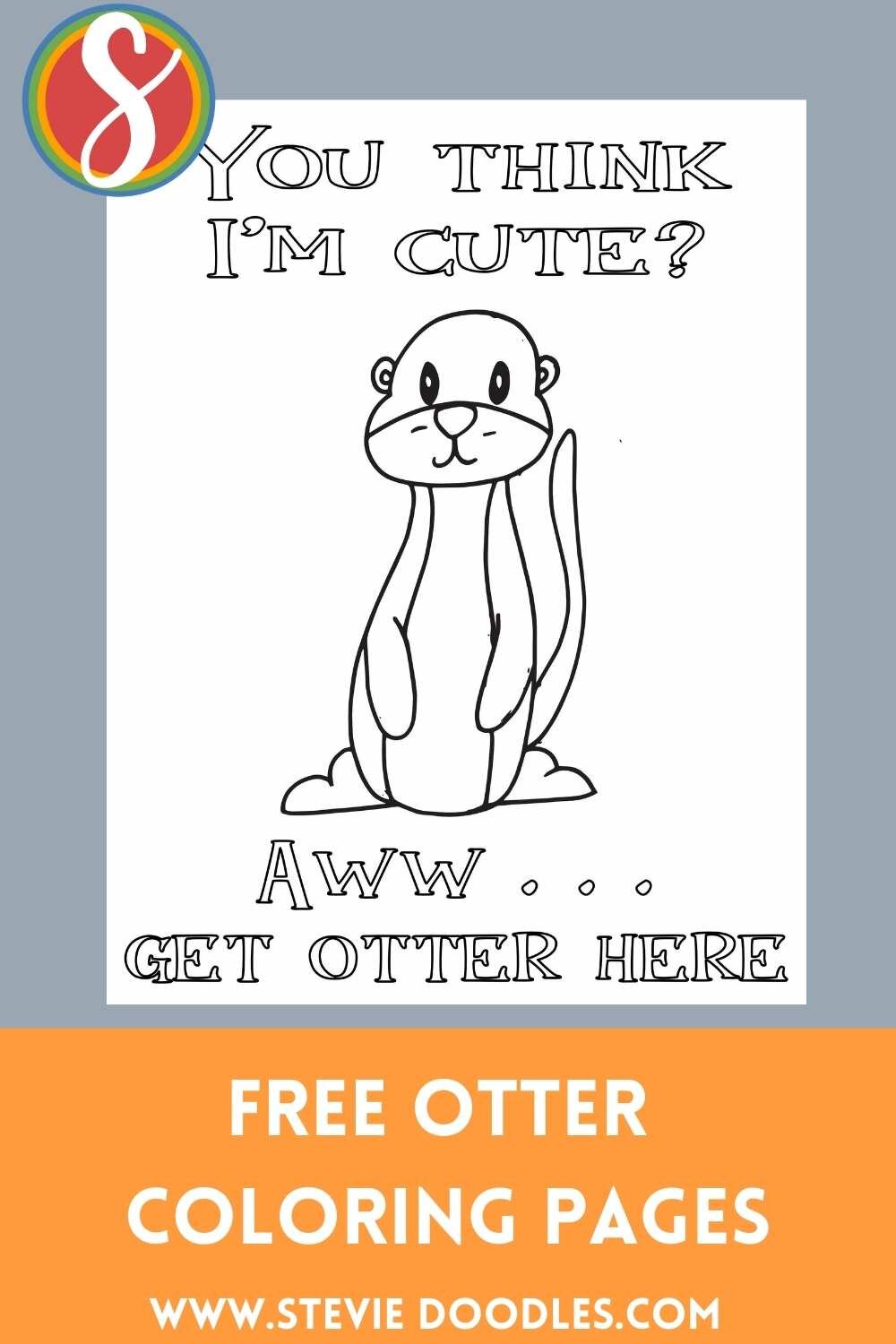 Free printable otter coloring pages from Stevie Doodles