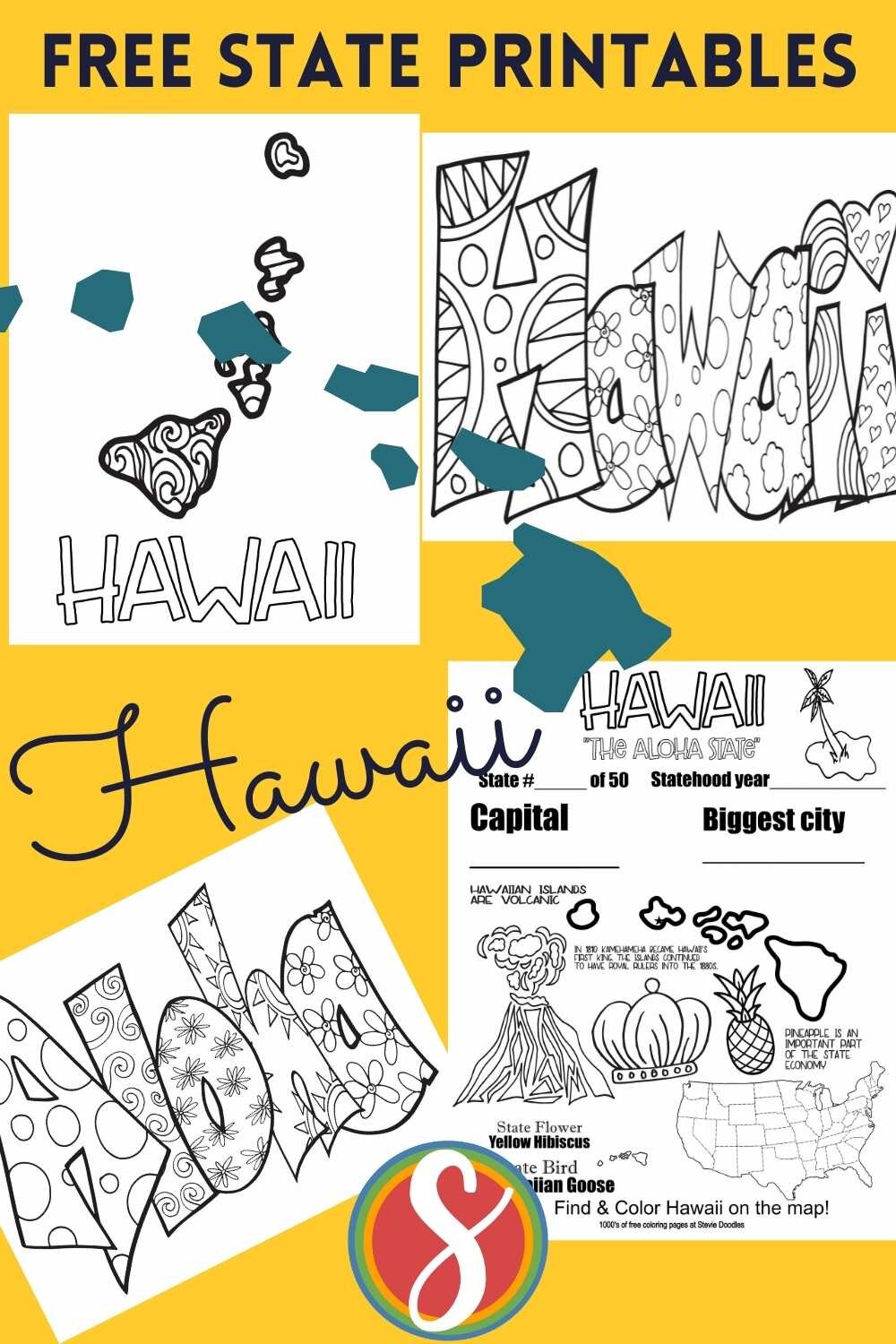 Free Coloring Template Hawaii Printable