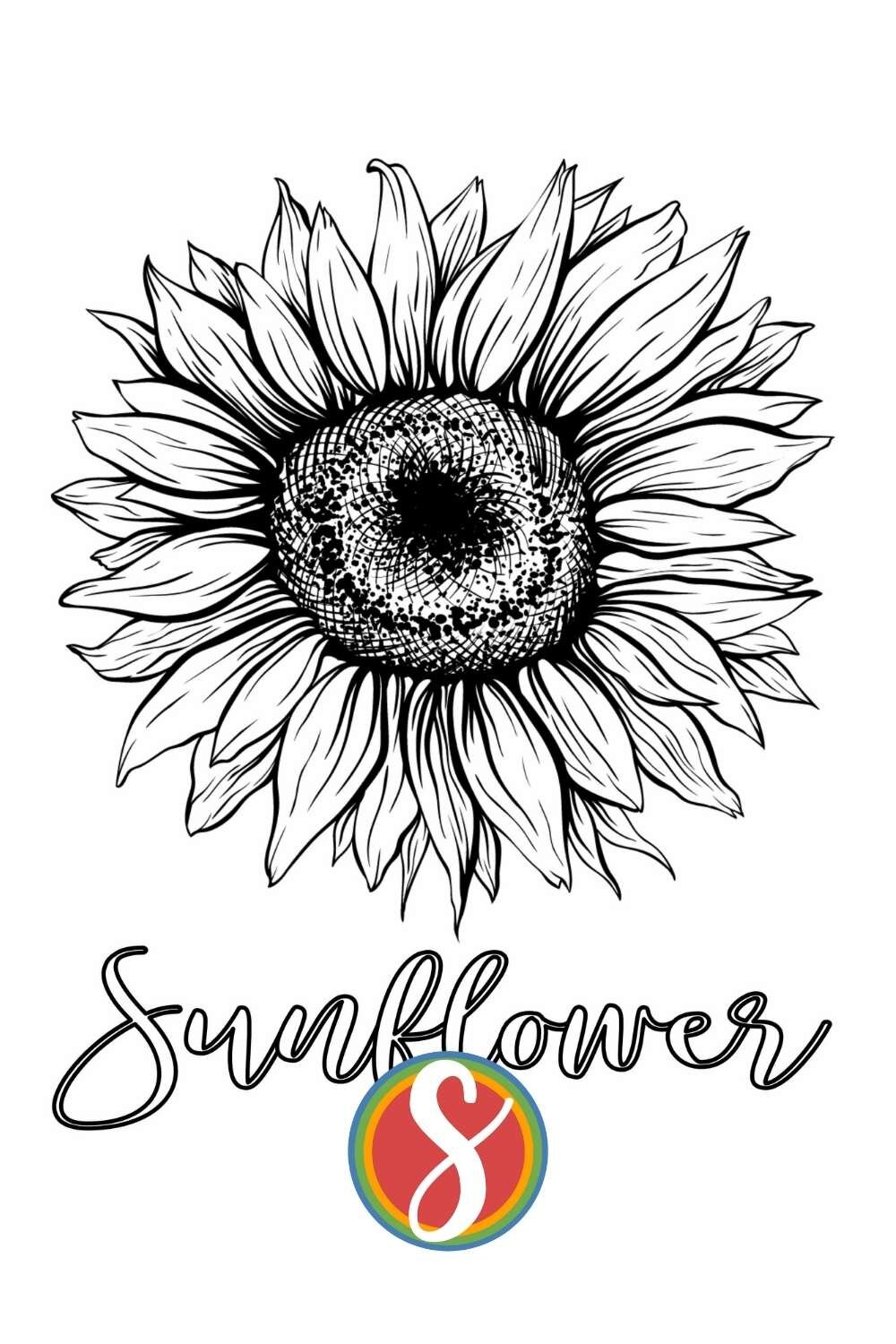 Free printable Kansas  coloring page from Stevie Doodles - print and color this kansas sunflower printable activity sheet + 3 other free kansas pages today