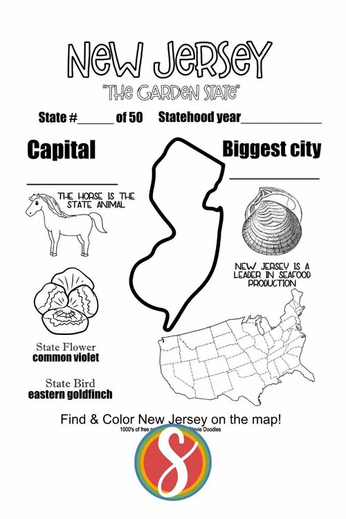 Free New Jersey Coloring Pages — Stevie Doodles