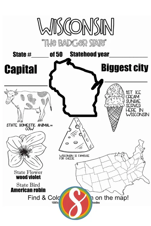 Free Wisconsin Activity Printables — Stevie Doodles