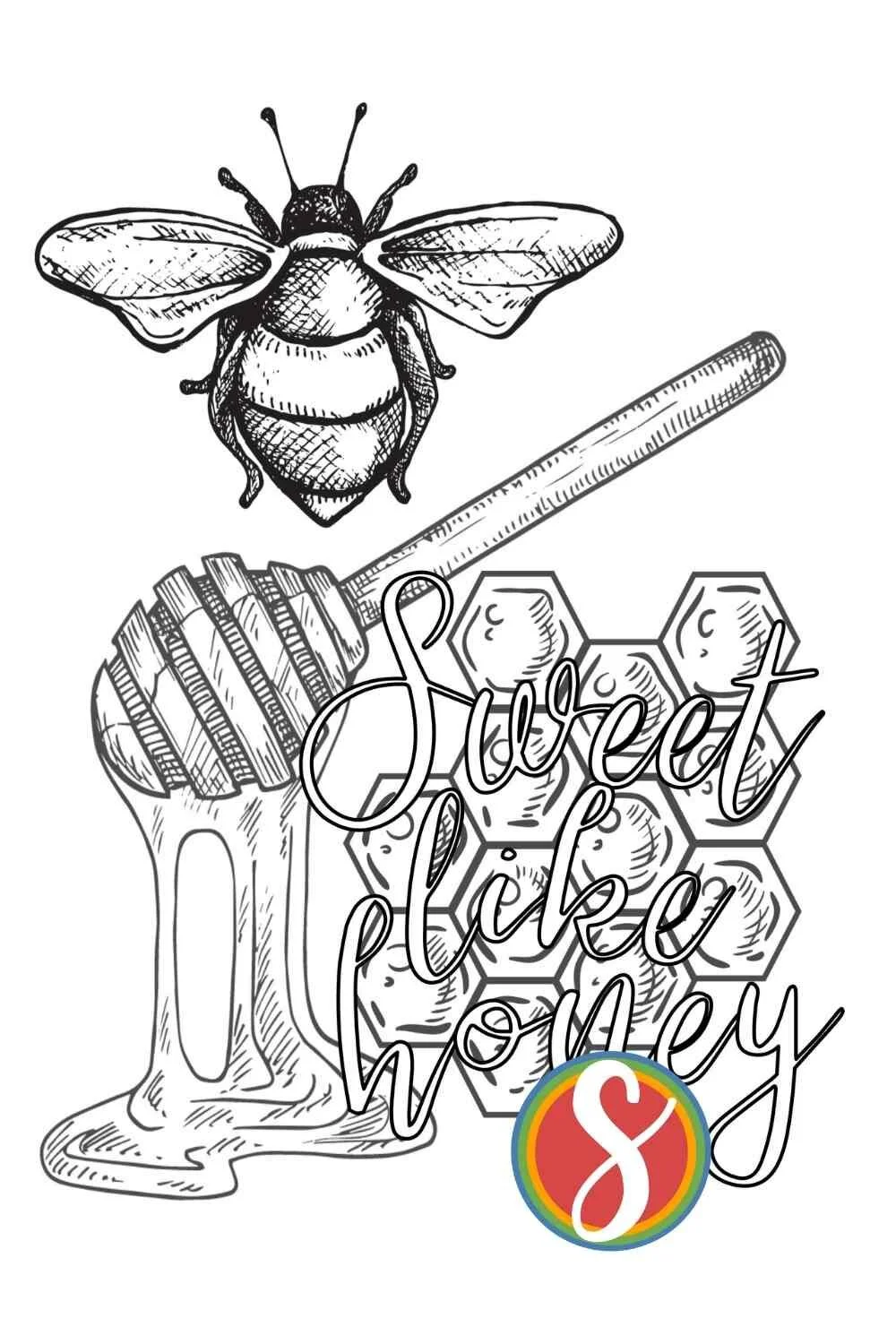 25+ Free Bee Coloring Pages — Stevie Doodles