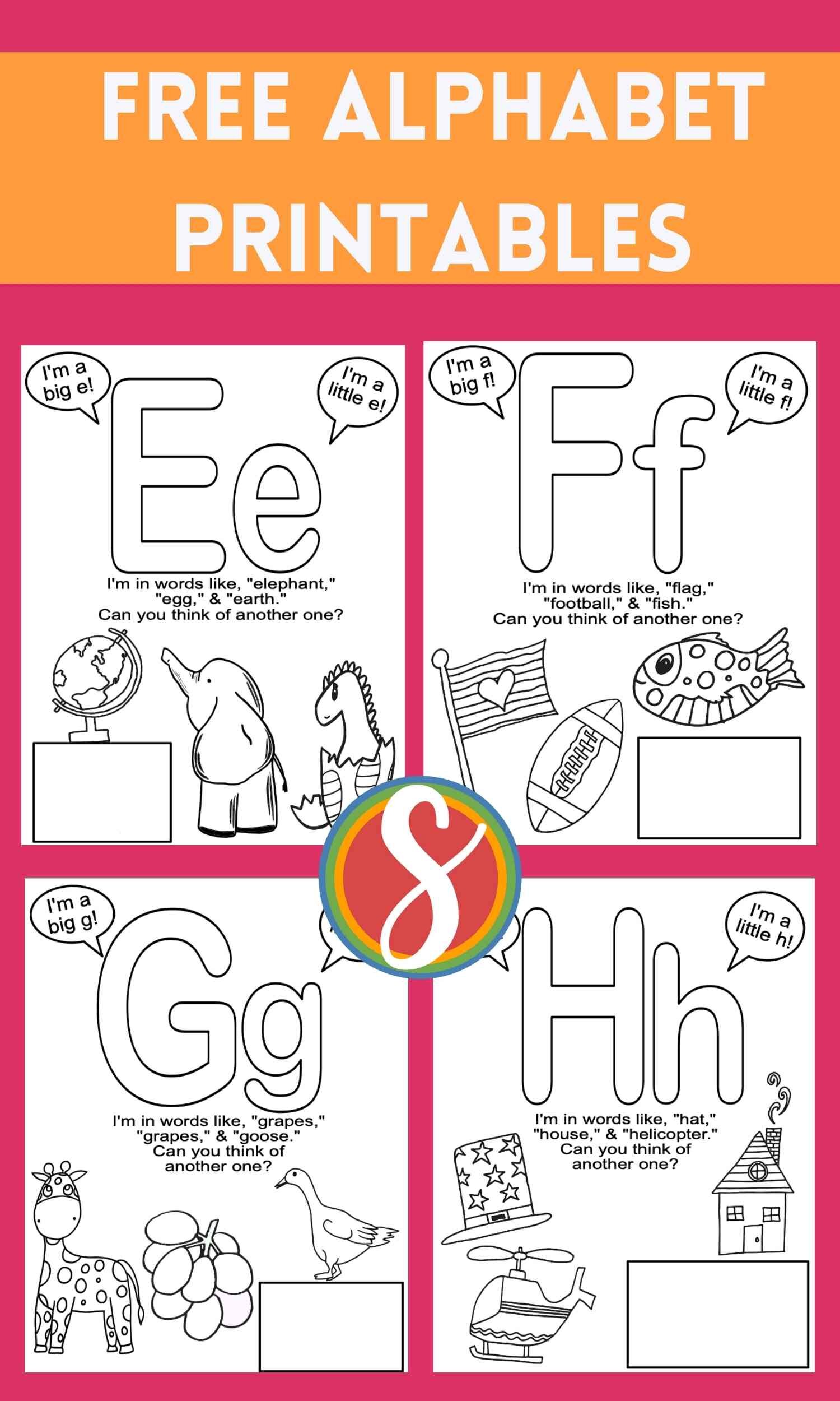 Free preschool alphabet activity sheet to print and color from Stevie Doodles! Grab these 26 free printable abc coloring sheets and print them off for your whole class or just for some fun educational activities at home