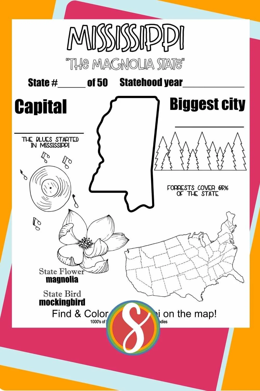 Mississippi Coloring Pages Stevie Doodles